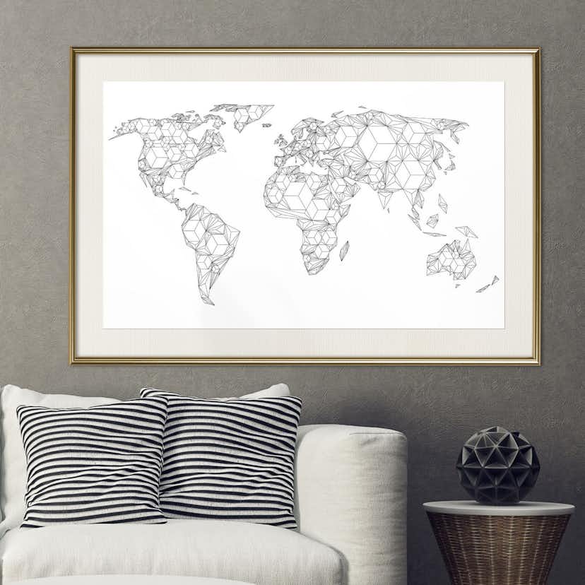 Poster Artgeist Affisch Geometric Map