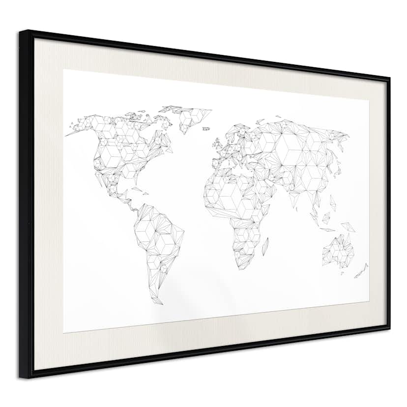 Poster Artgeist Affisch Geometric Map