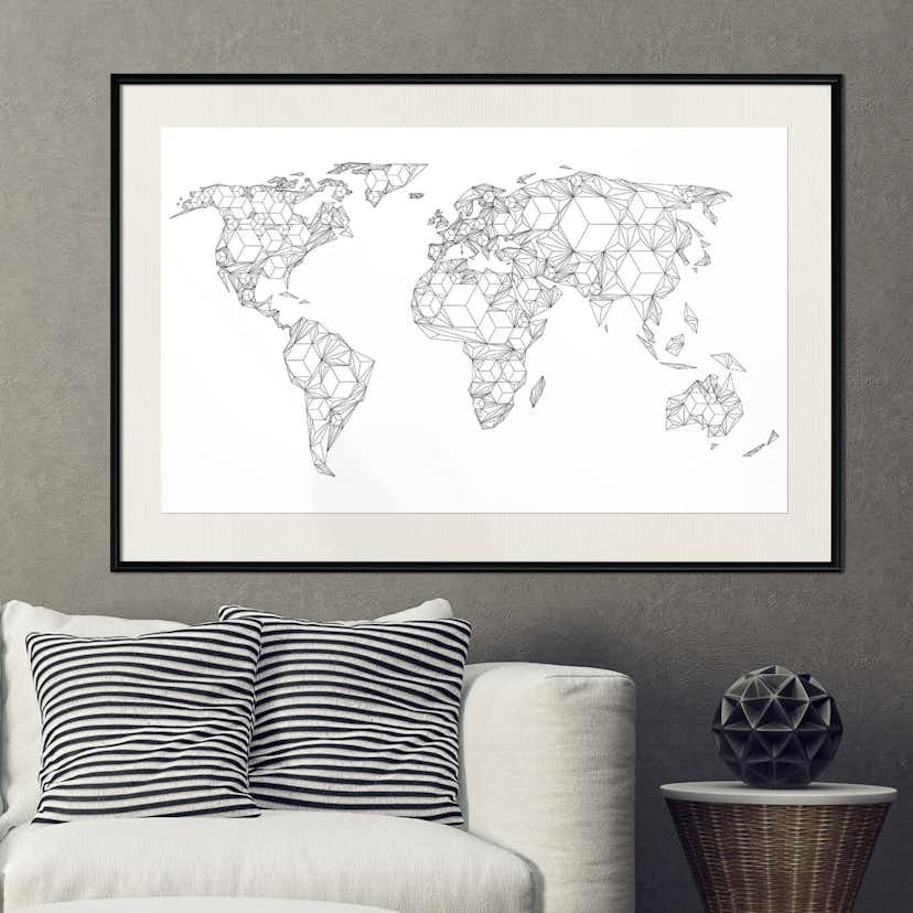 Poster Artgeist Affisch Geometric Map