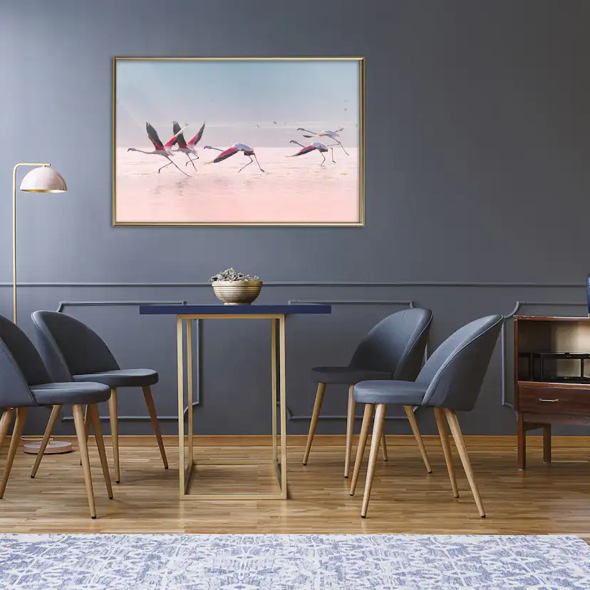 Poster Artgeist Affisch Flamingos Race