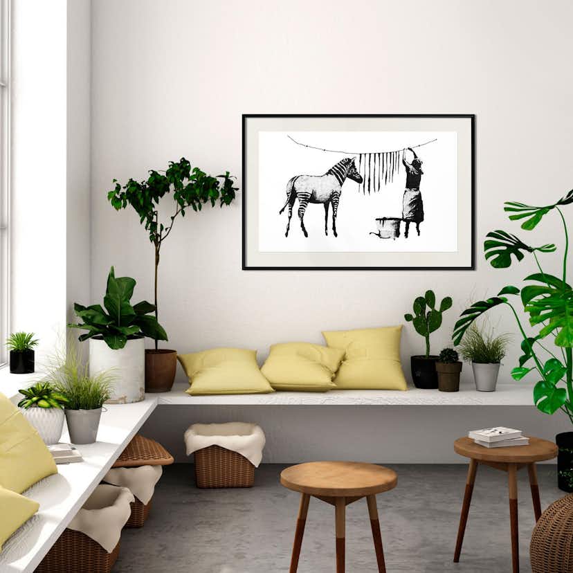 Poster Artgeist Affisch Banksy Washing Zebra