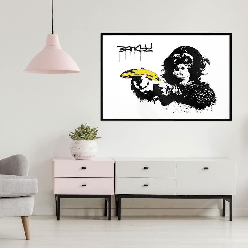 Poster Artgeist Affisch Banksy Monkey with Banana