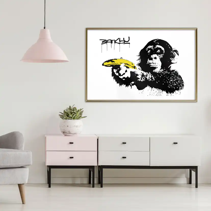Poster Artgeist Affisch Banksy Monkey with Banana