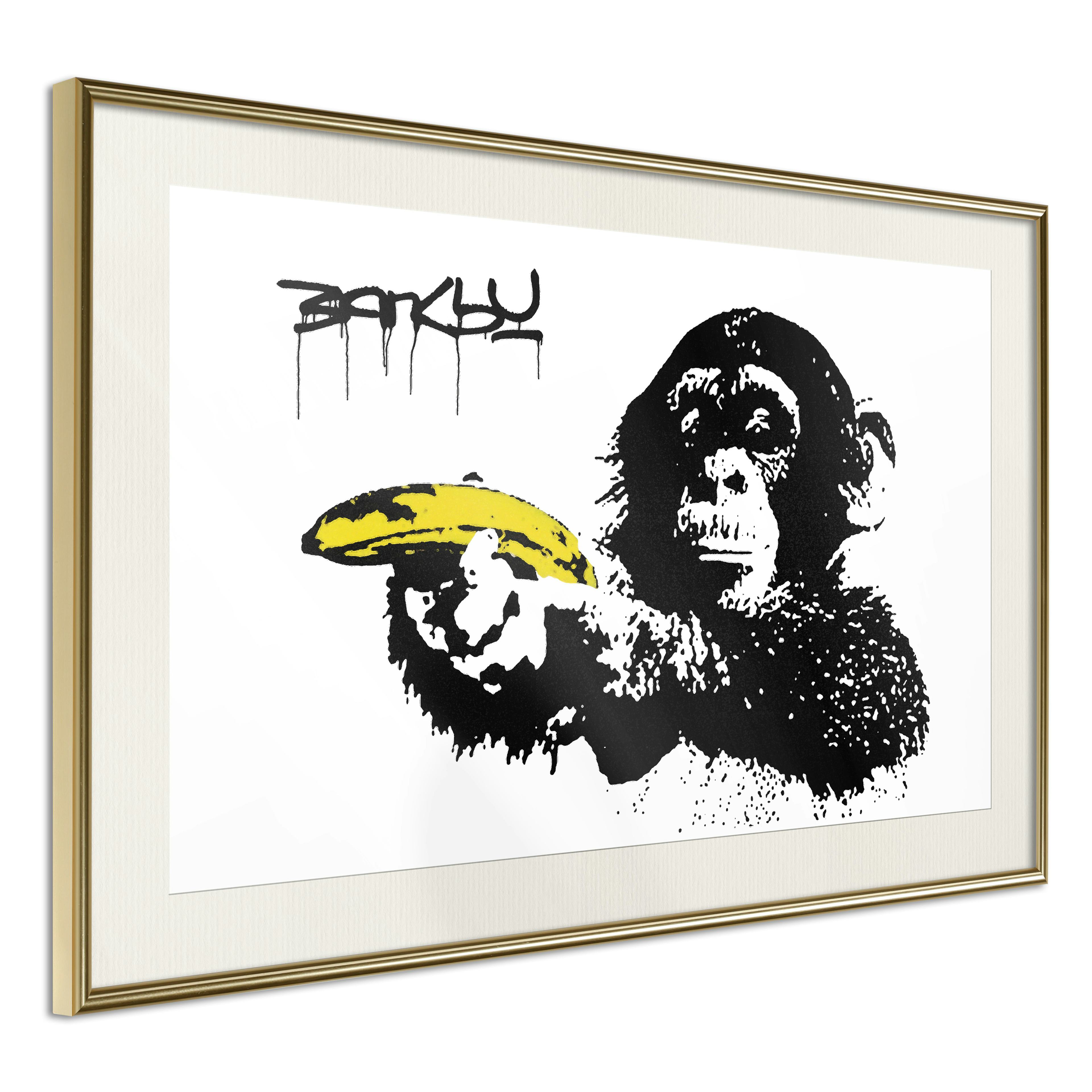 Poster Artgeist Affisch Banksy Monkey with Banana