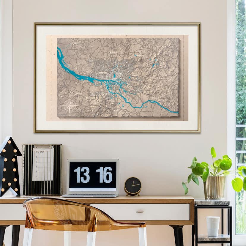 Poster Artgeist Affisch Isometric Map Hamburg