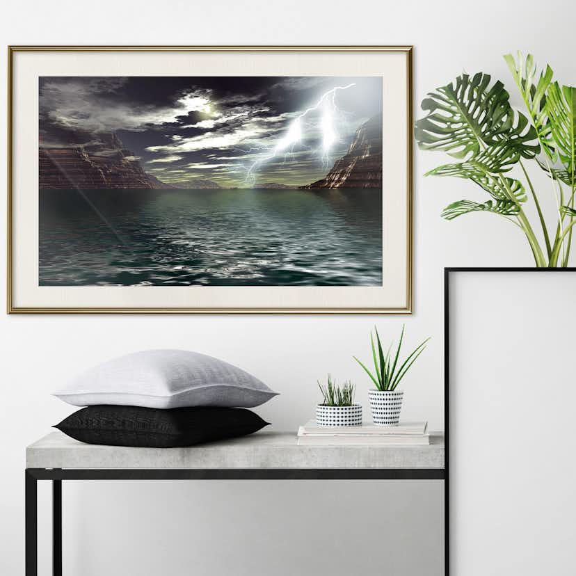 Poster Artgeist Affisch Storm on the Lake