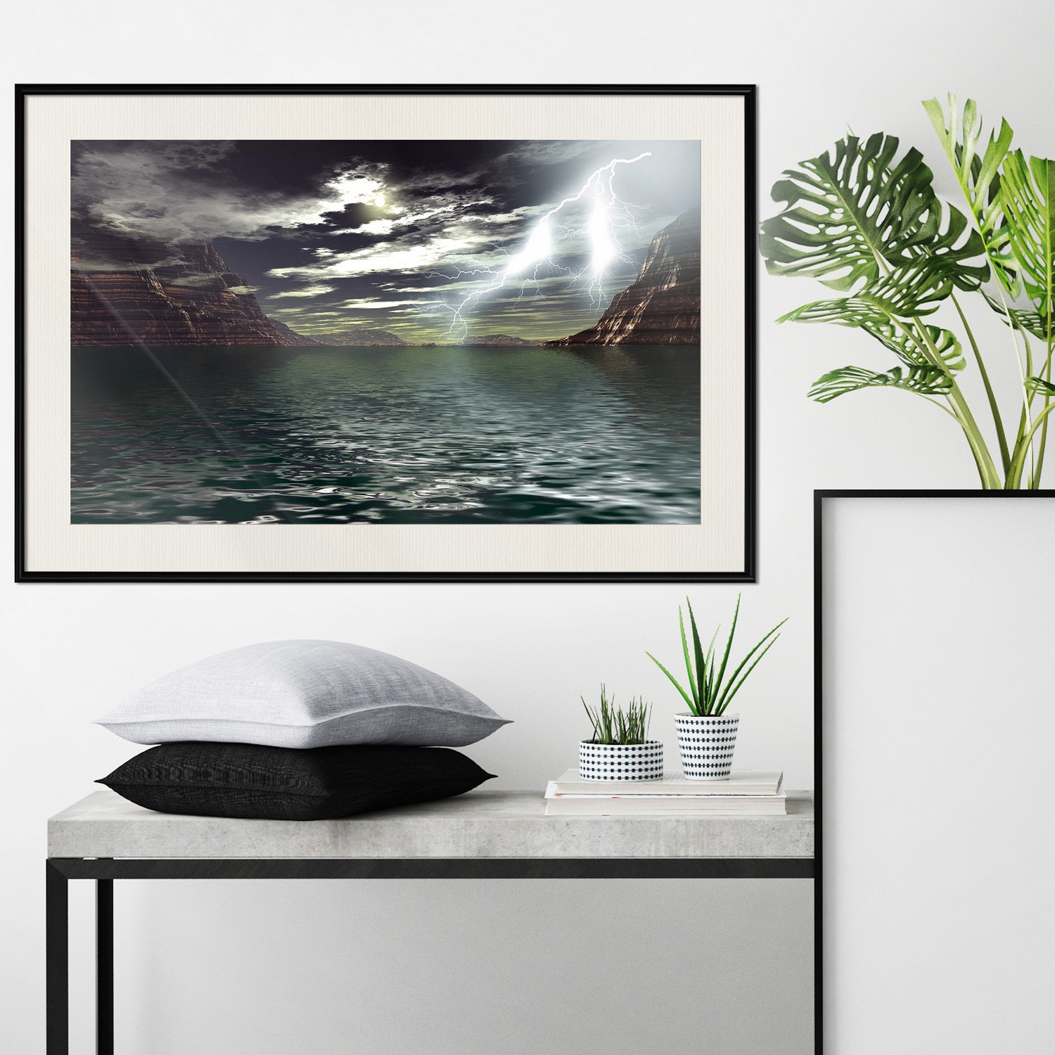 Poster Artgeist Affisch Storm on the Lake