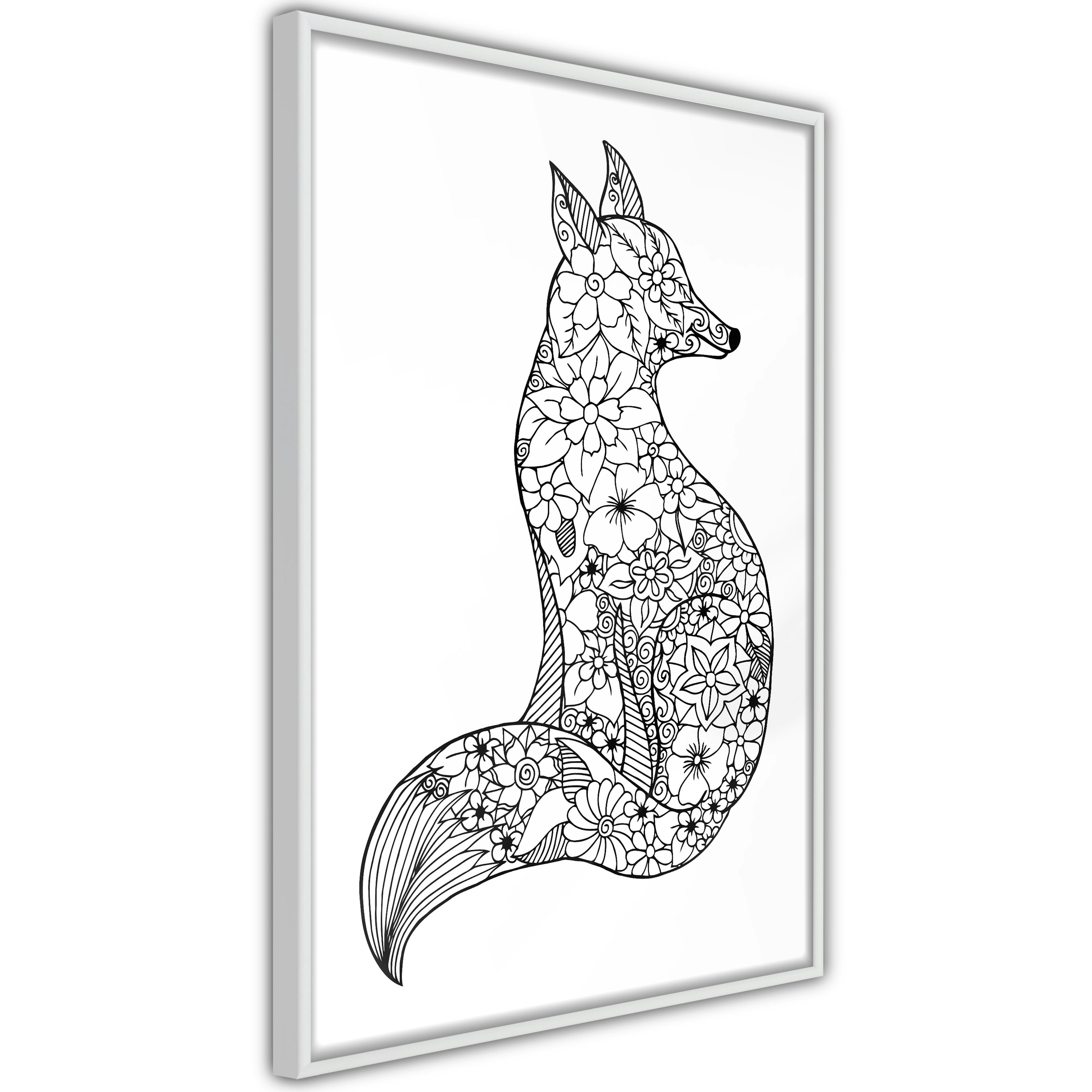 Poster Artgeist Affisch Flower Fox