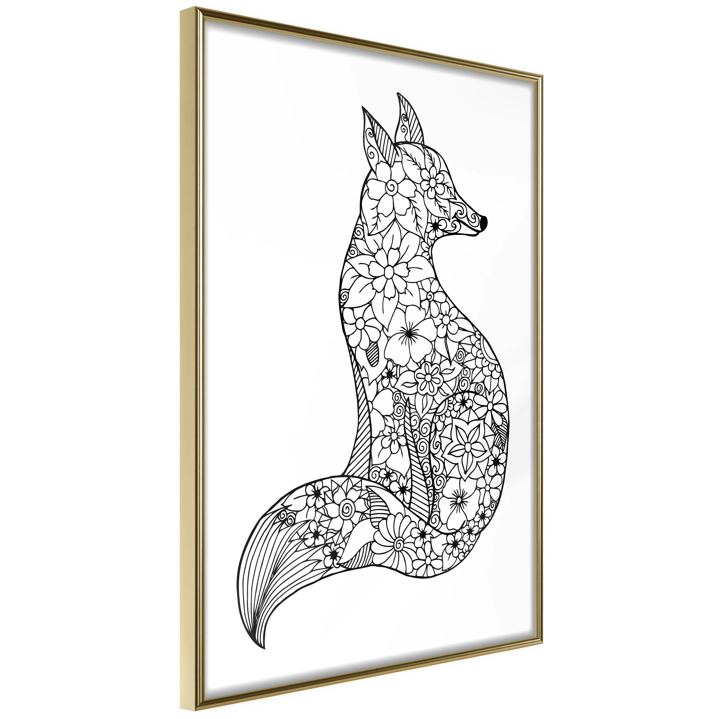 Poster Artgeist Affisch Flower Fox