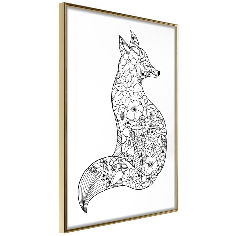 Poster Artgeist Affisch Flower Fox