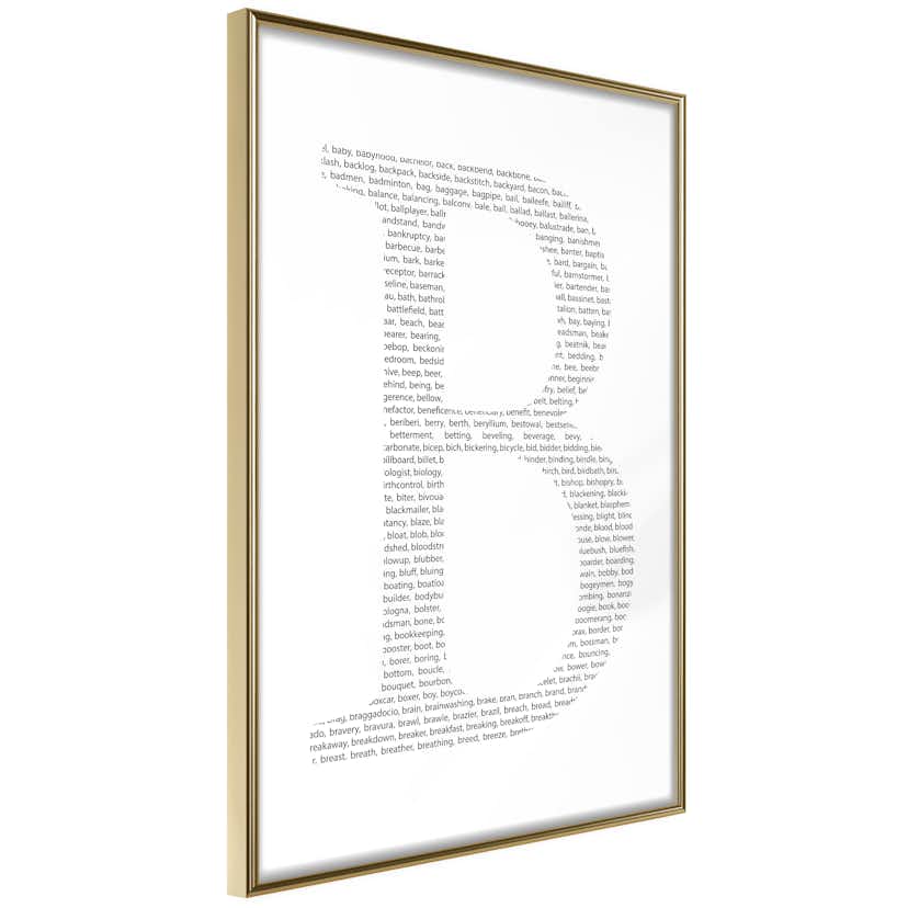 Poster Artgeist Affisch Letter B