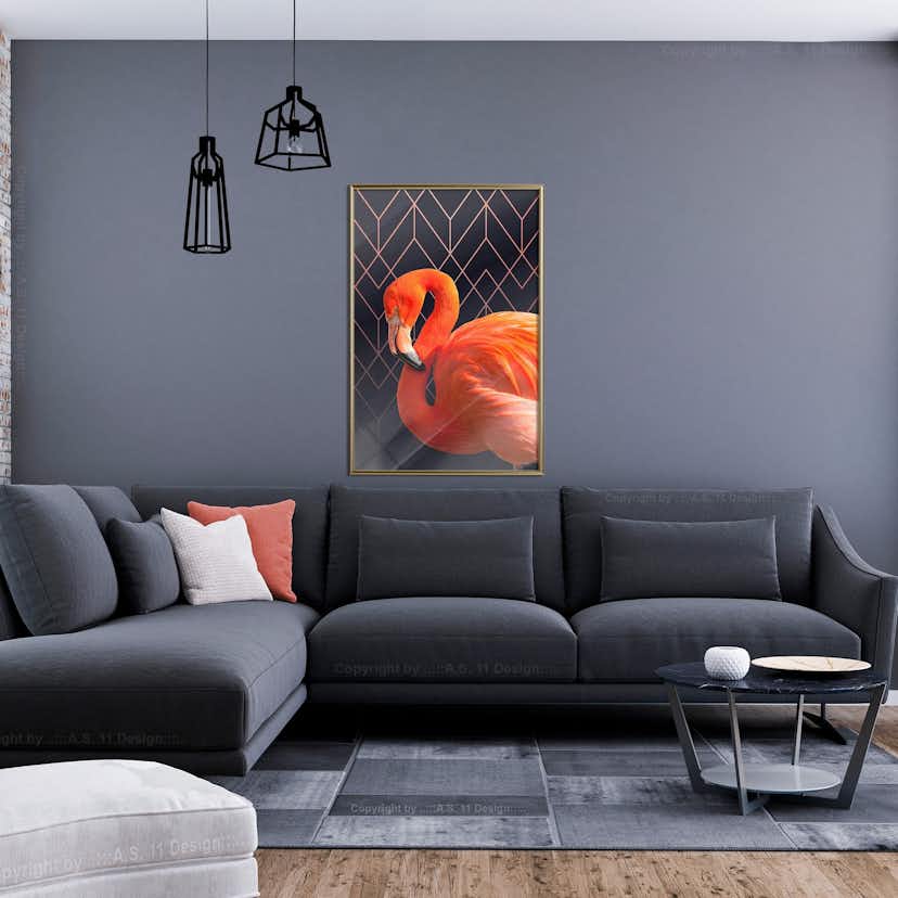 Poster Artgeist Affisch Flamingo Solo