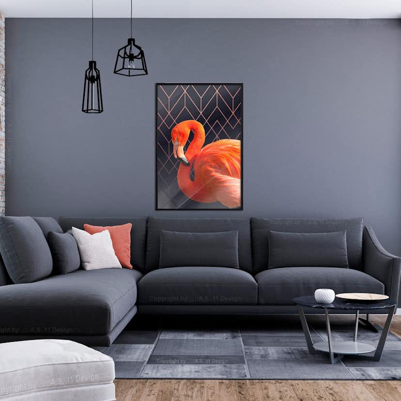 Poster Artgeist Affisch Flamingo Solo