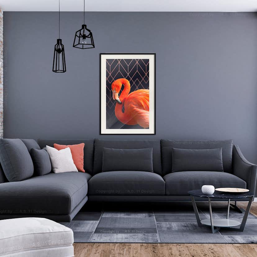 Poster Artgeist Affisch Flamingo Solo