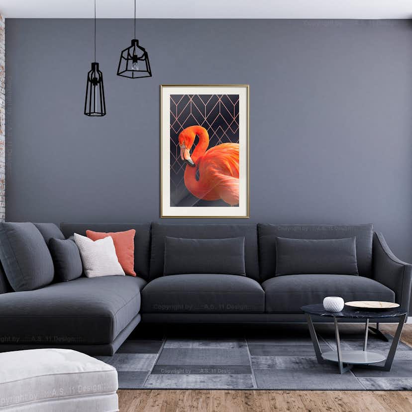 Poster Artgeist Affisch Flamingo Solo