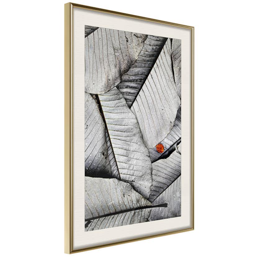 Poster Artgeist Affisch Black And White Leaves