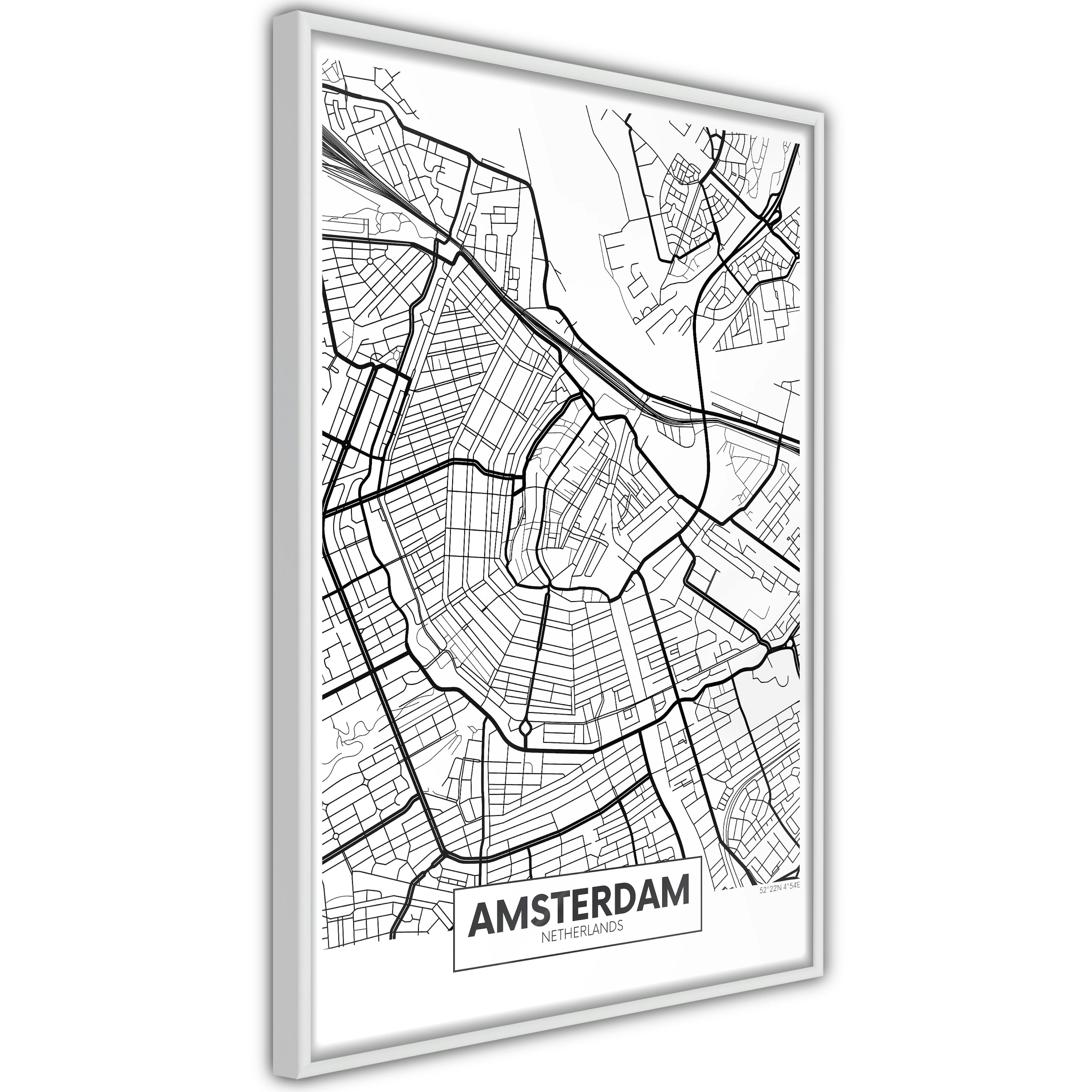 Poster Artgeist Affisch Map of Amsterdam