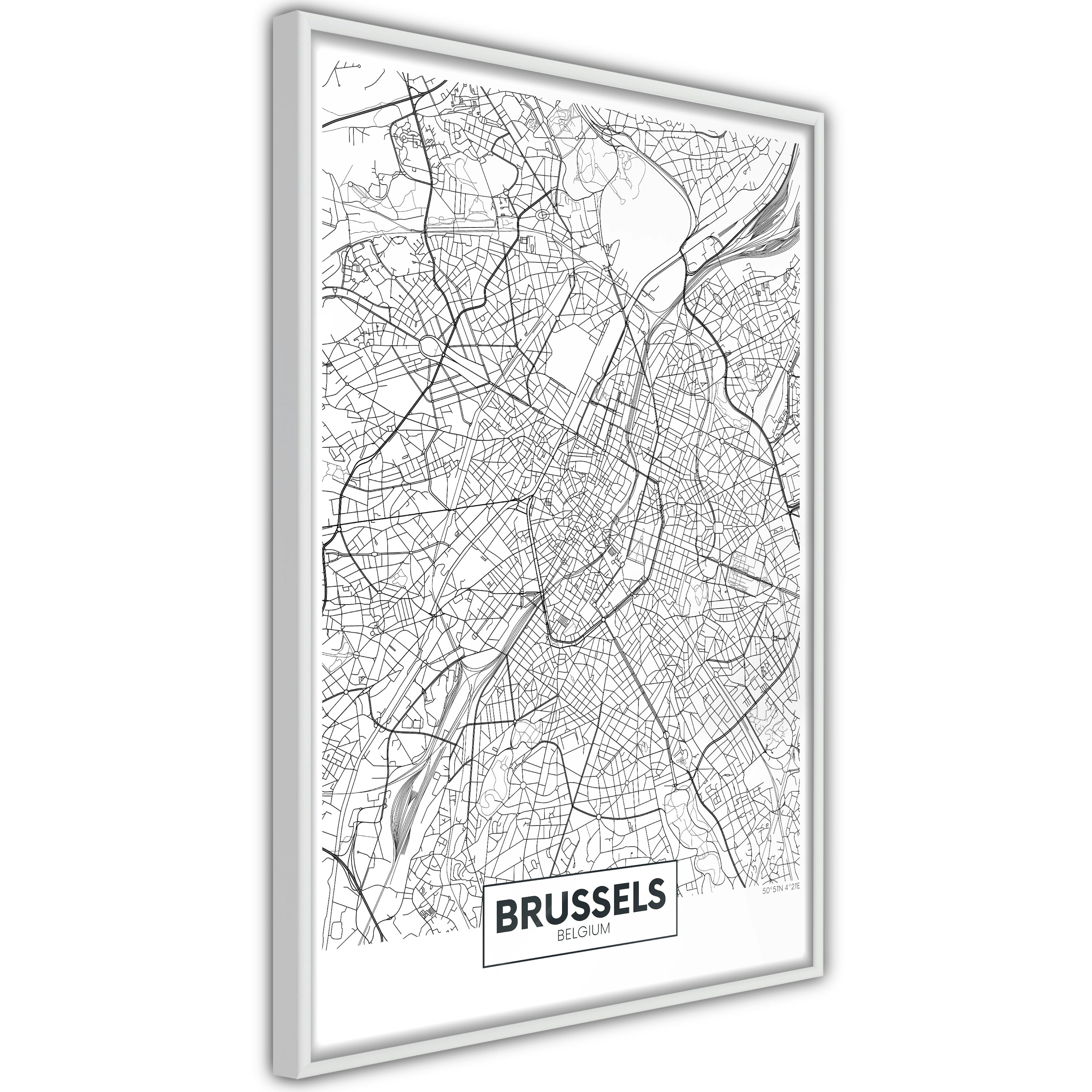 Poster Artgeist Affisch Map of Brussels