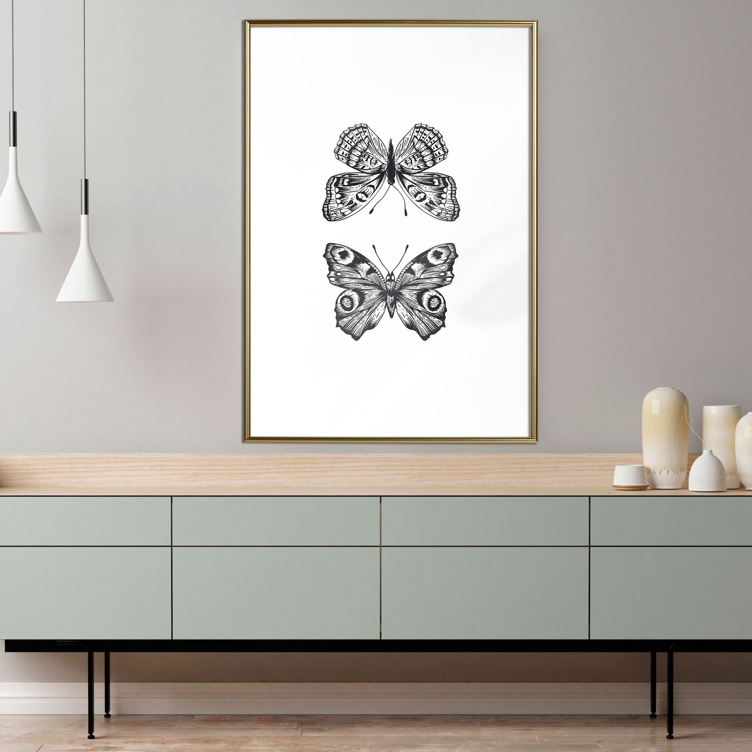 Poster Artgeist Affisch Two Butterflies