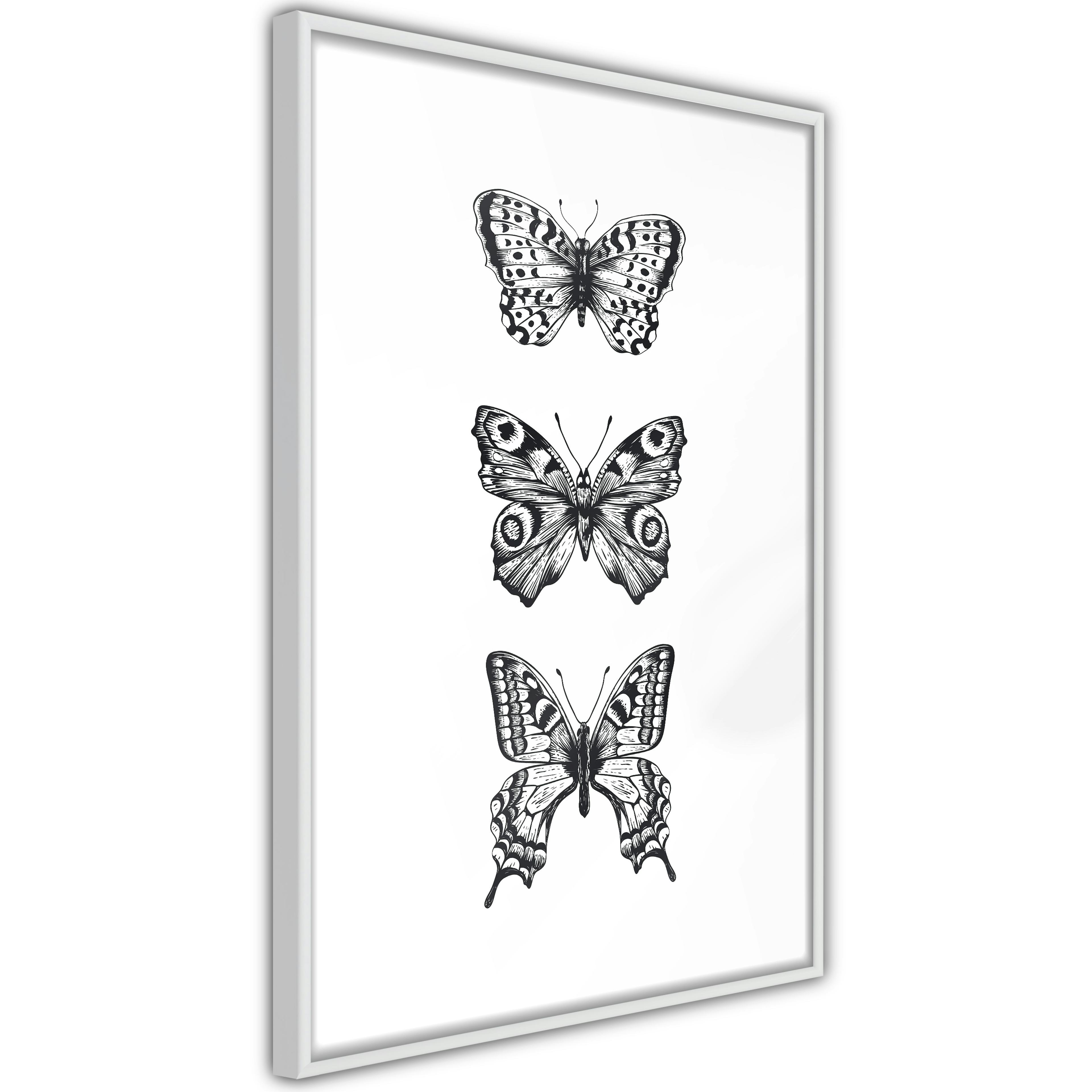 Poster Artgeist Affisch Three Butterflies