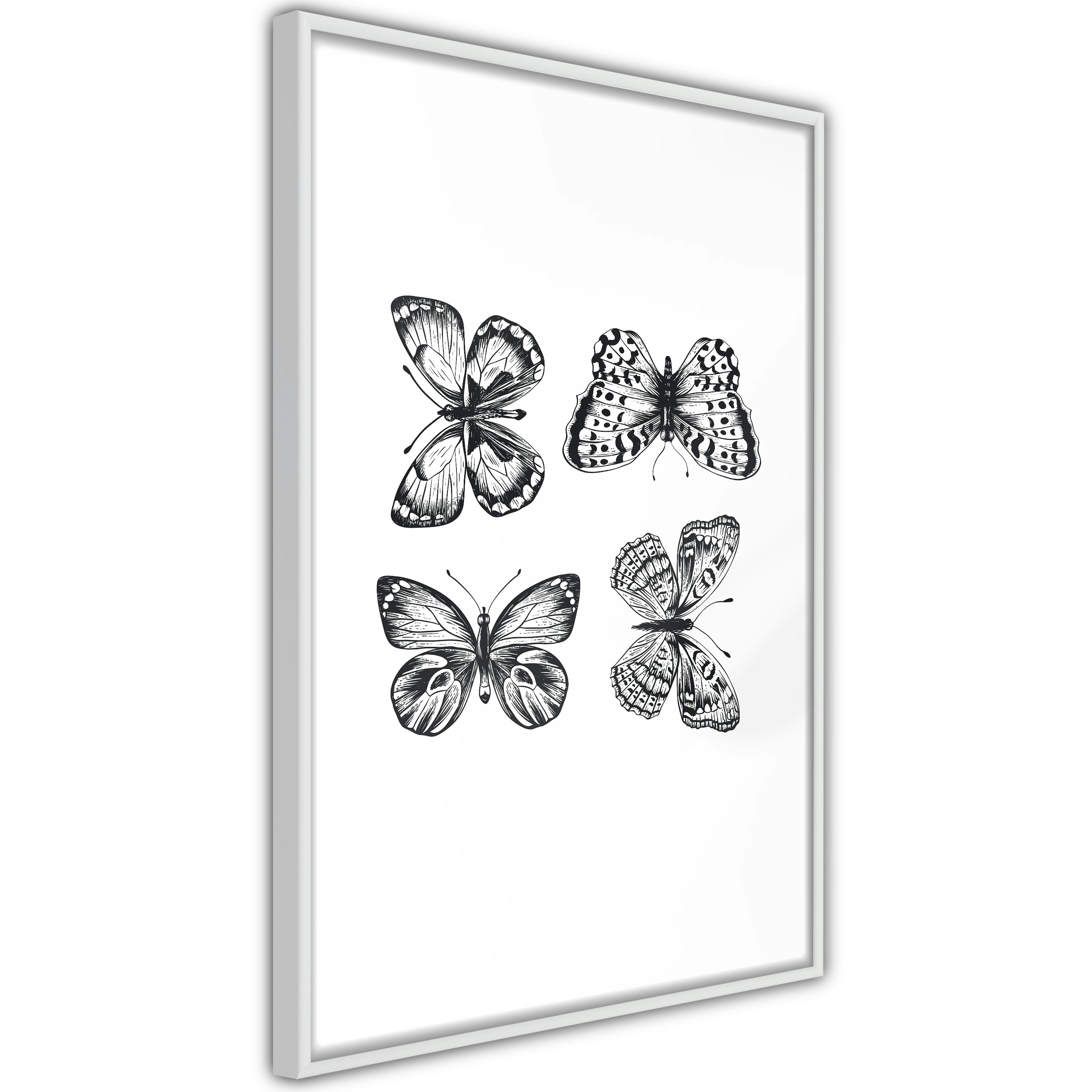 Poster Artgeist Affisch Four Butterflies