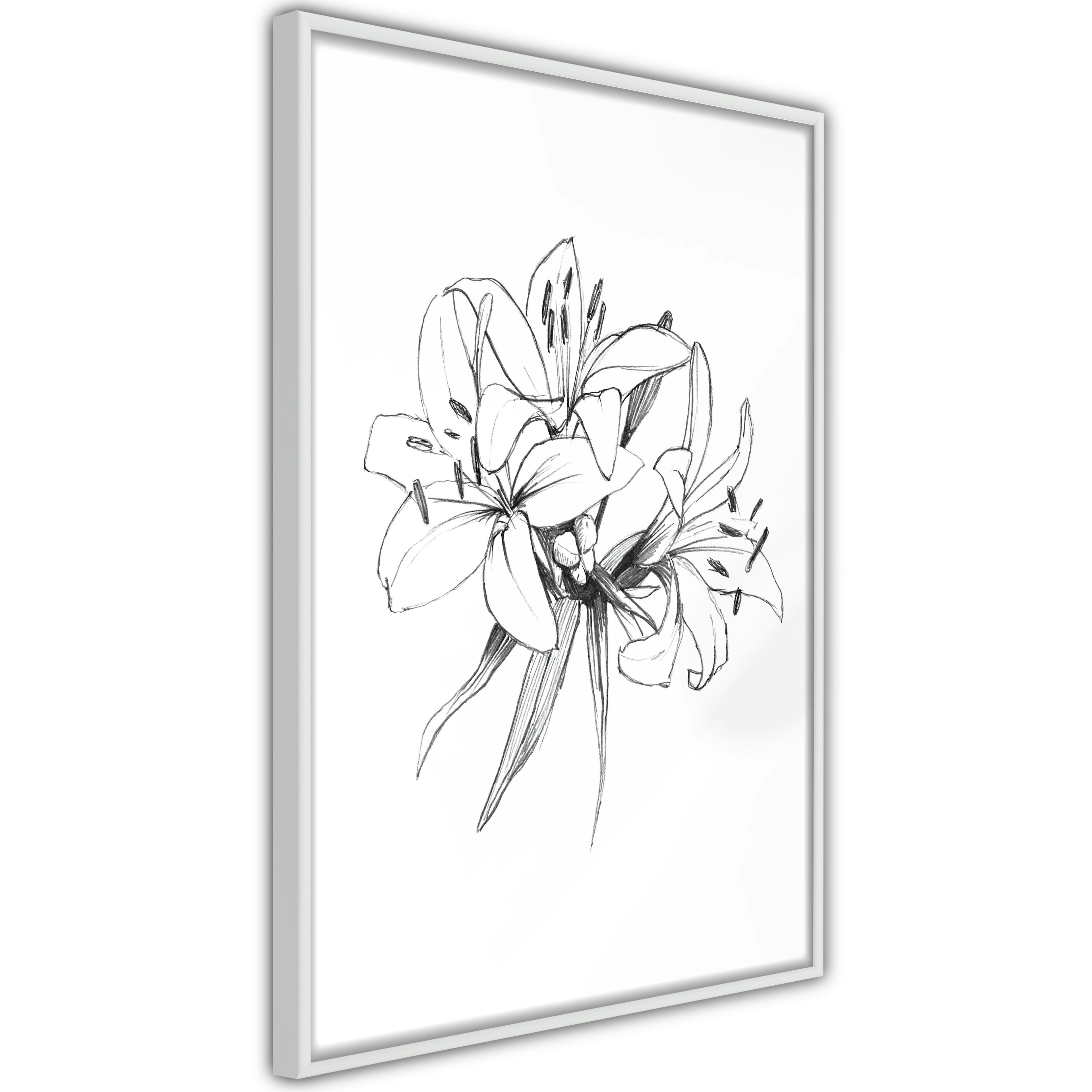 Poster Artgeist Affisch Drawn Flowers