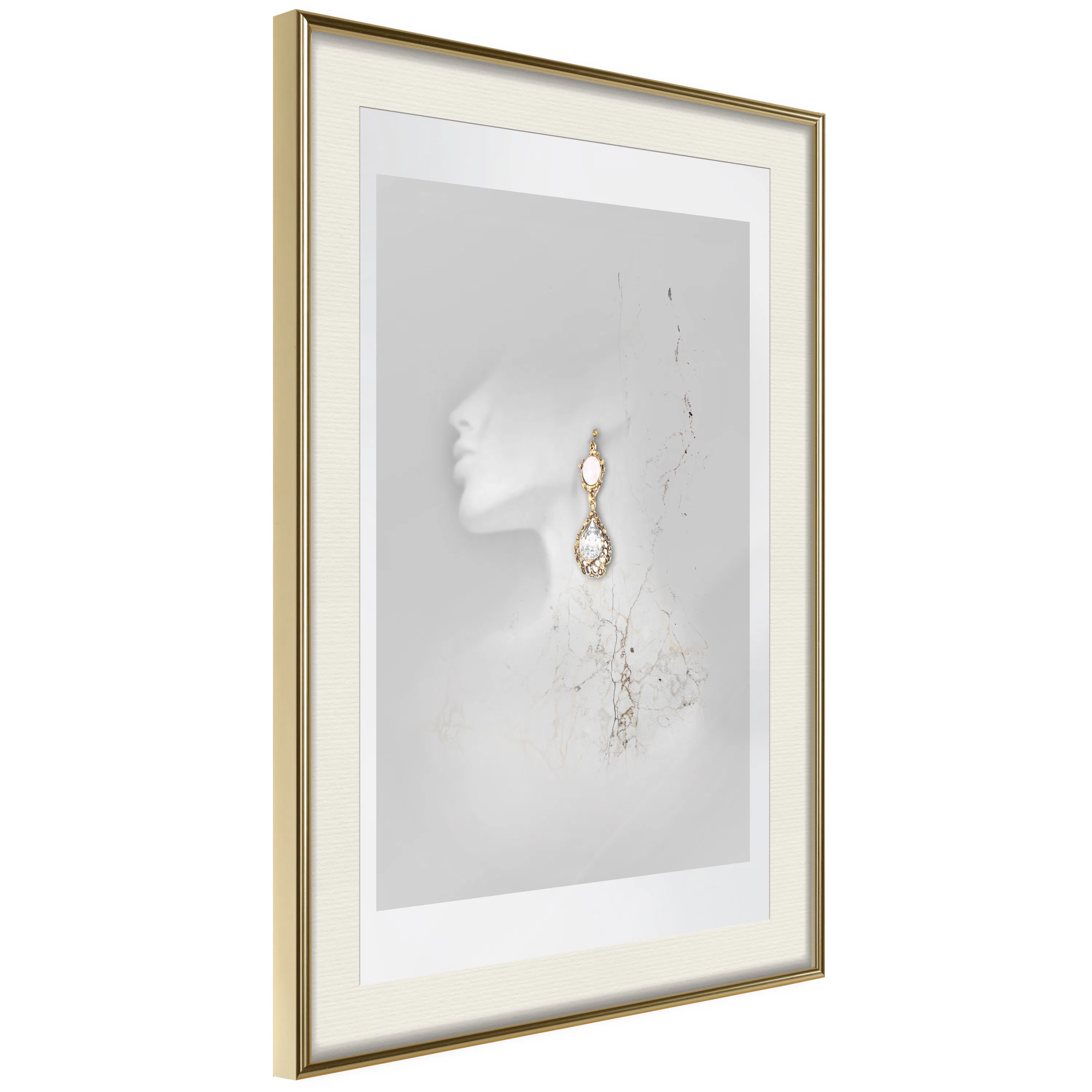 Poster Artgeist Affisch Gold Earrings