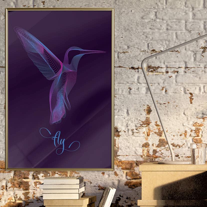 Poster Artgeist Affisch Purple Hummingbird