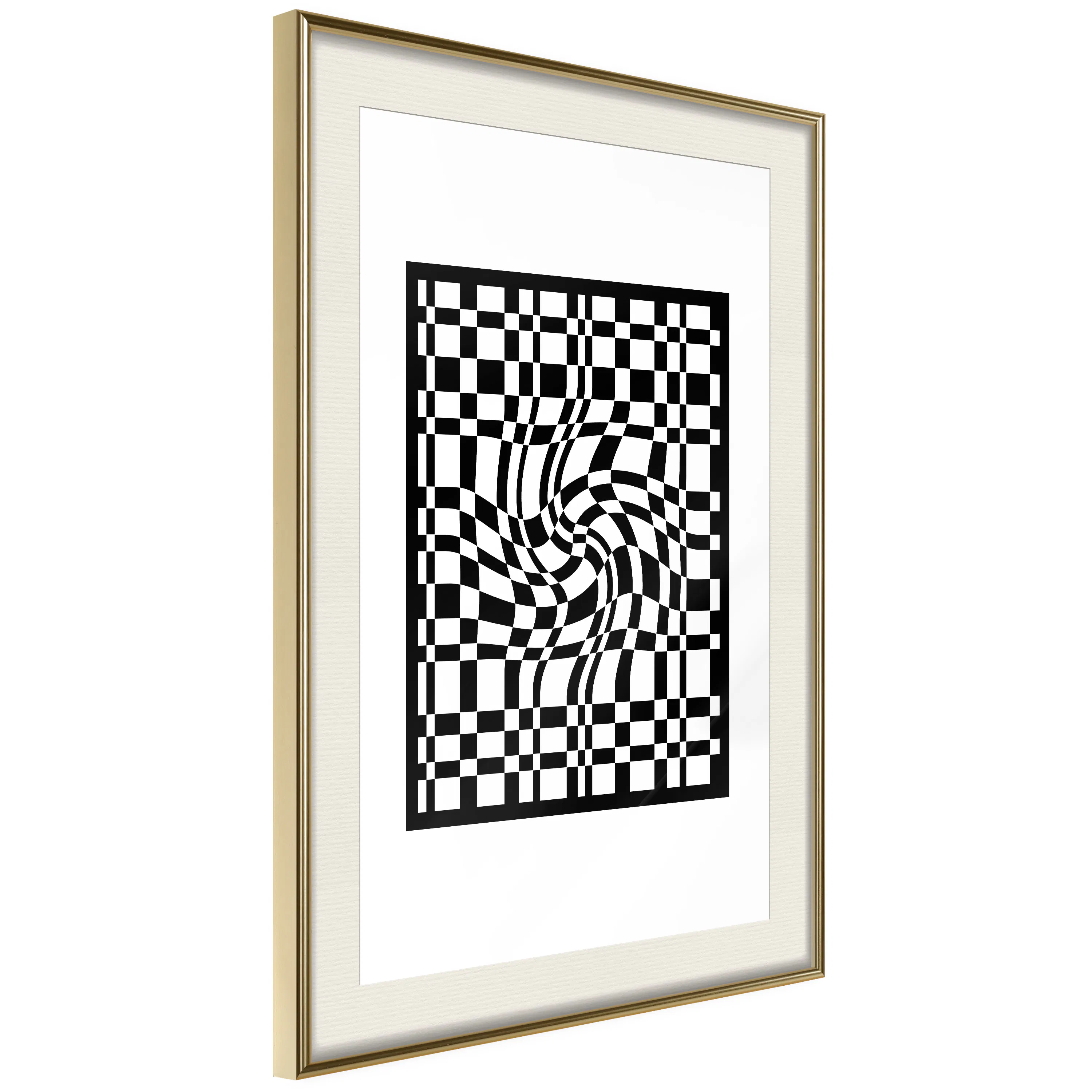 Poster Artgeist Affisch Distorted Chessboard