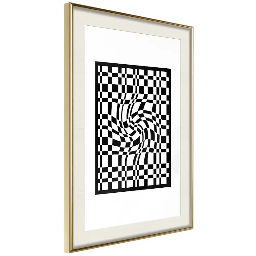 Poster Artgeist Affisch Distorted Chessboard