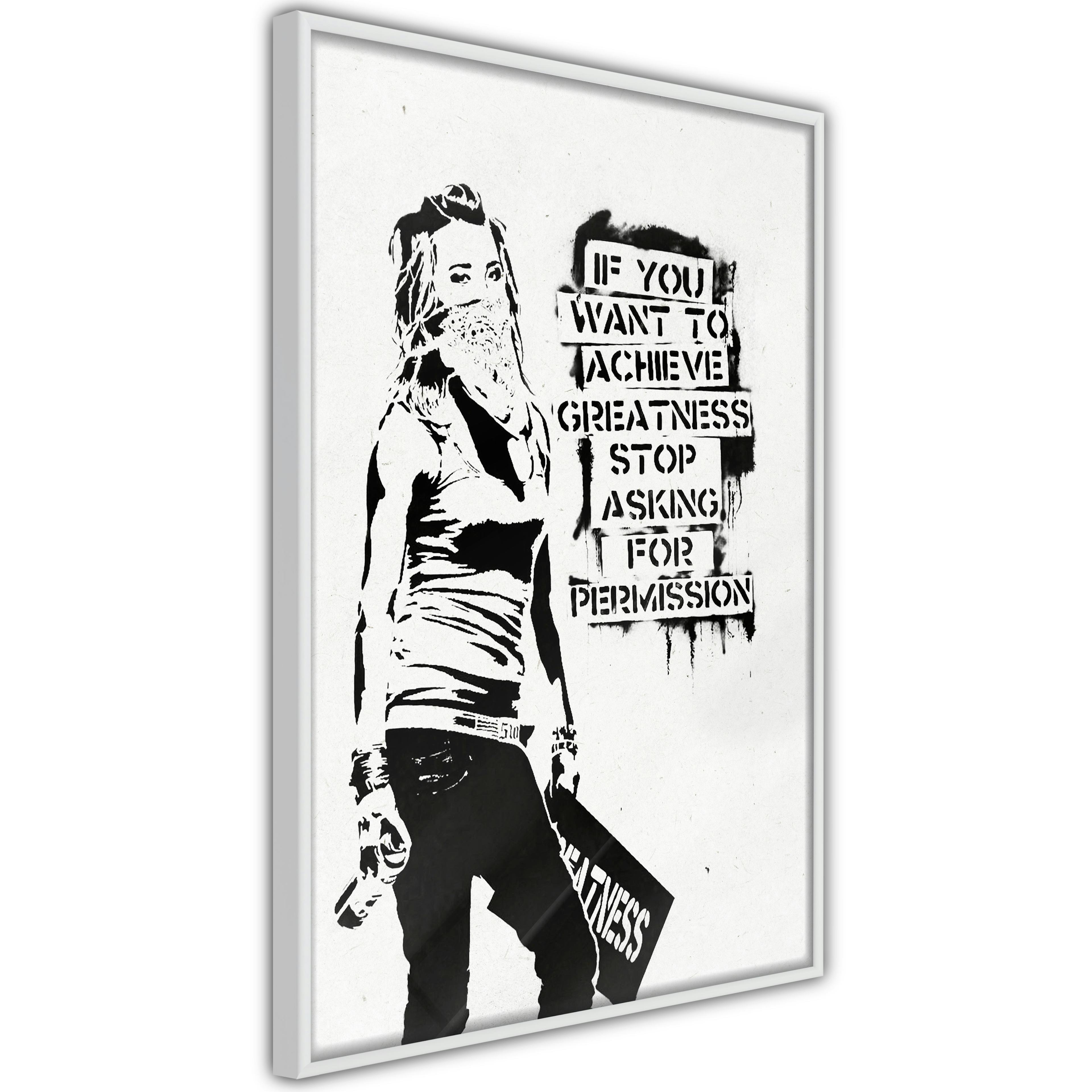 Poster Artgeist Affisch Girl with Graffiti