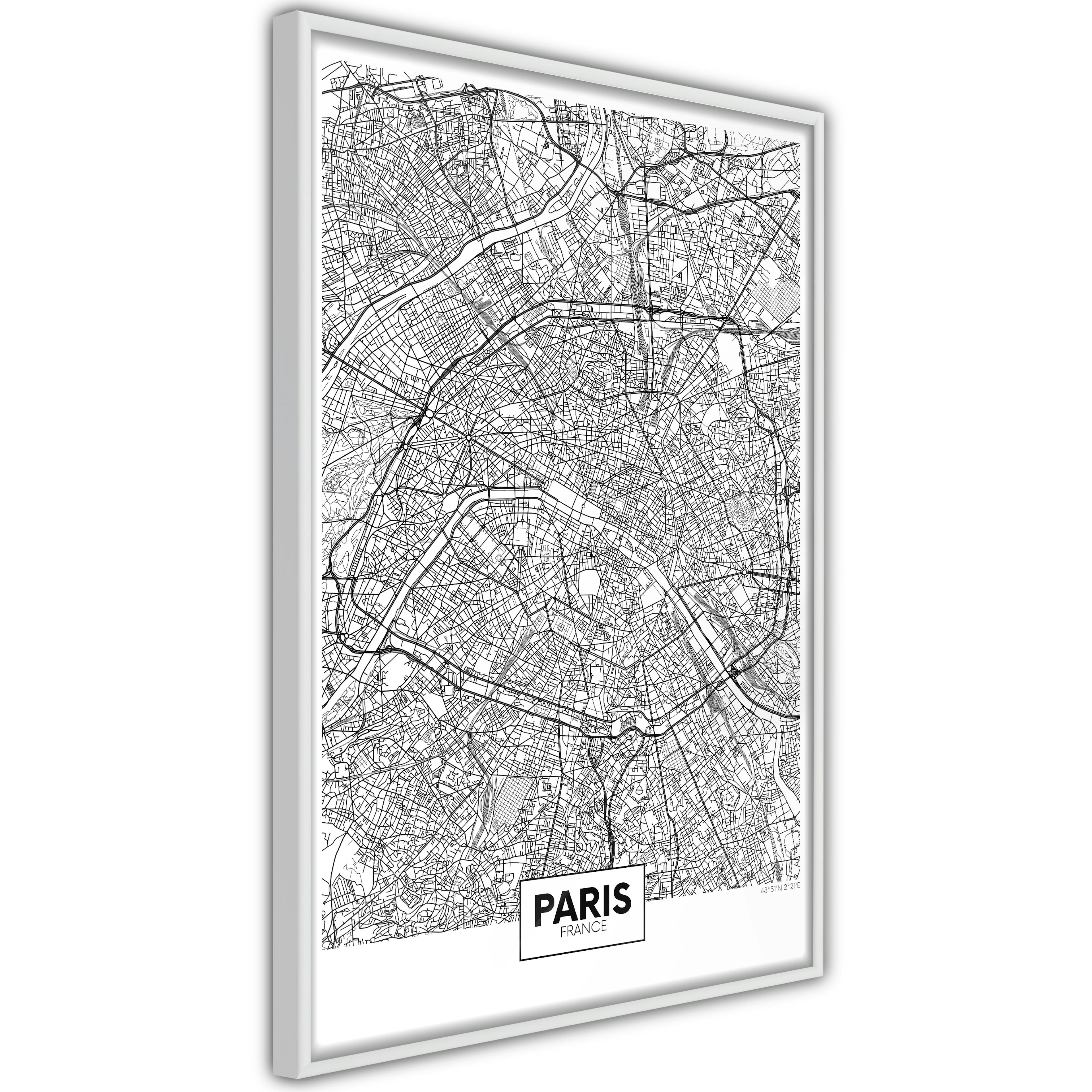 Poster Artgeist Affisch Map of Paris