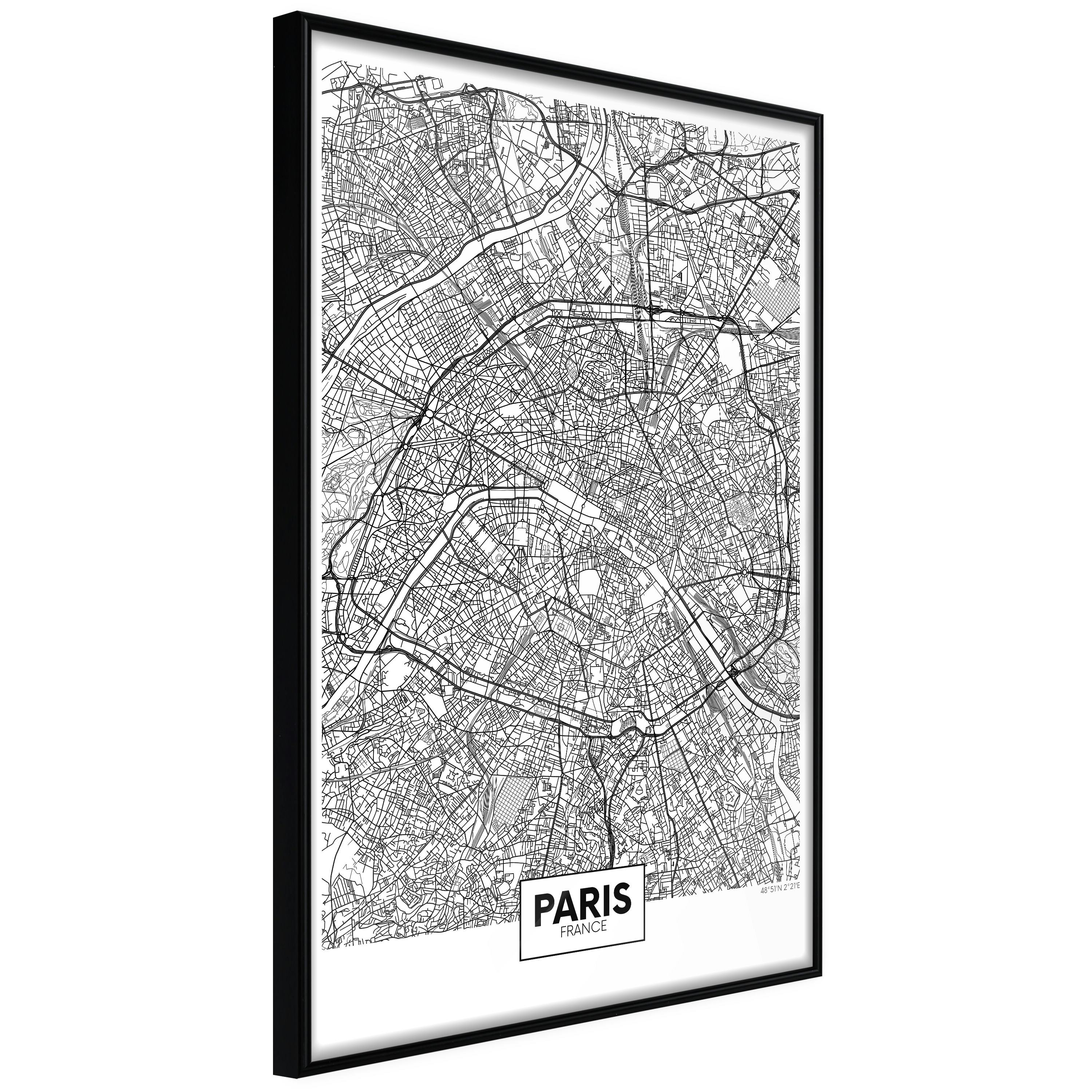 Poster Artgeist Affisch Map of Paris