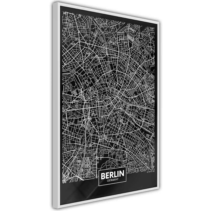 Poster Artgeist Affisch Dark Map of Berlin