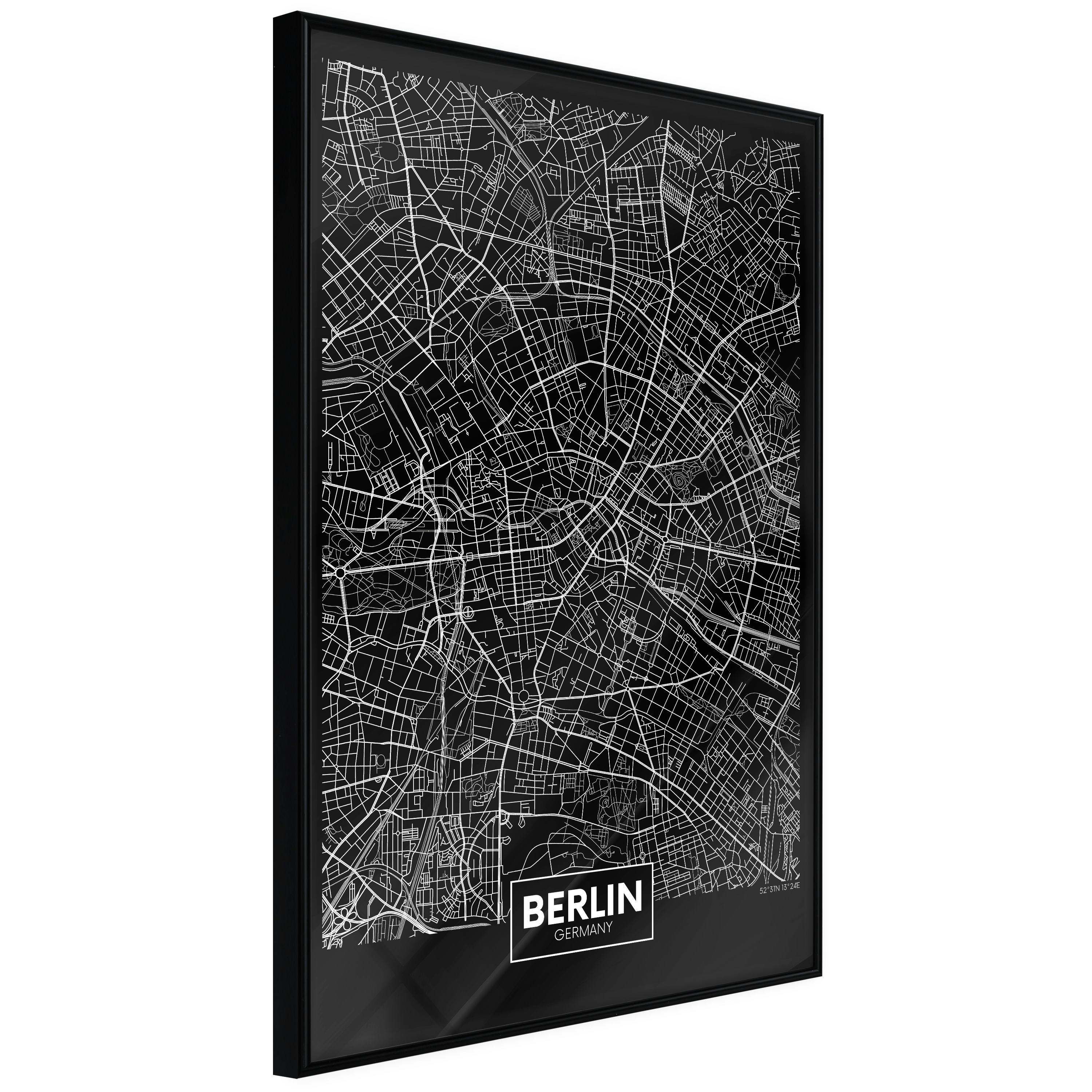 Poster Artgeist Affisch Dark Map of Berlin