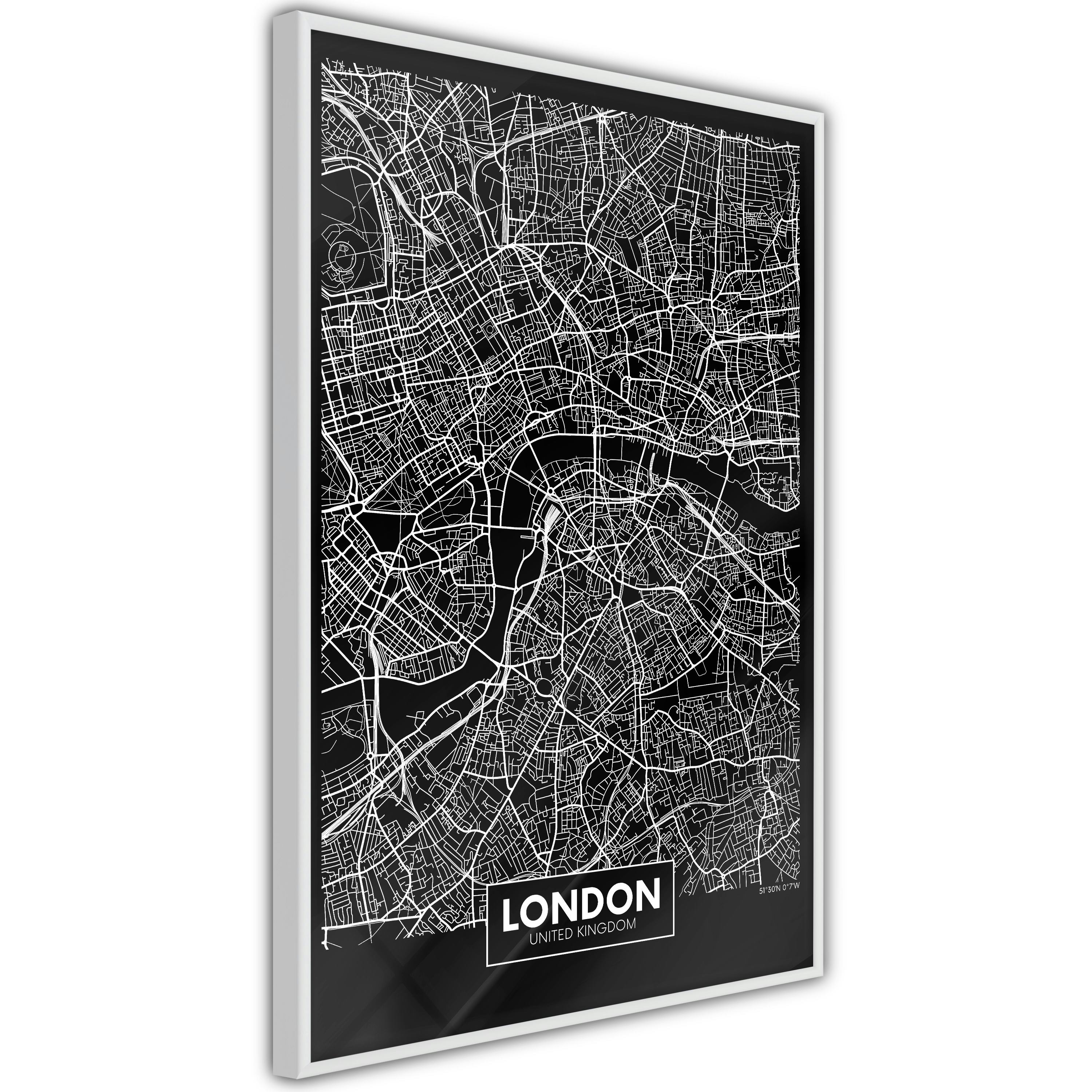 Poster Artgeist Affisch Dark Map of London