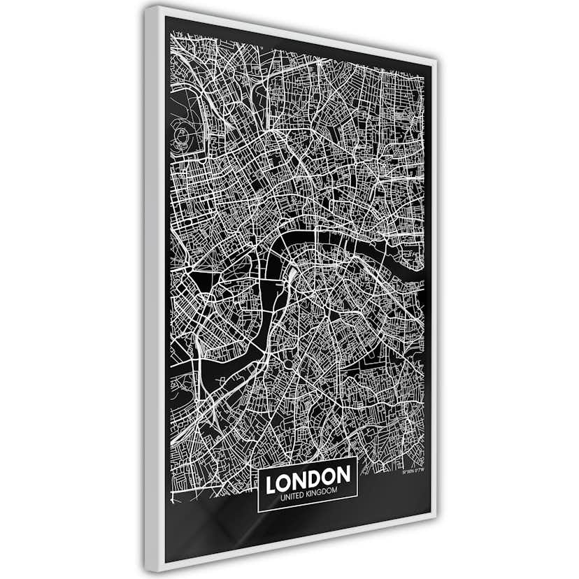 Poster Artgeist Affisch Dark Map of London
