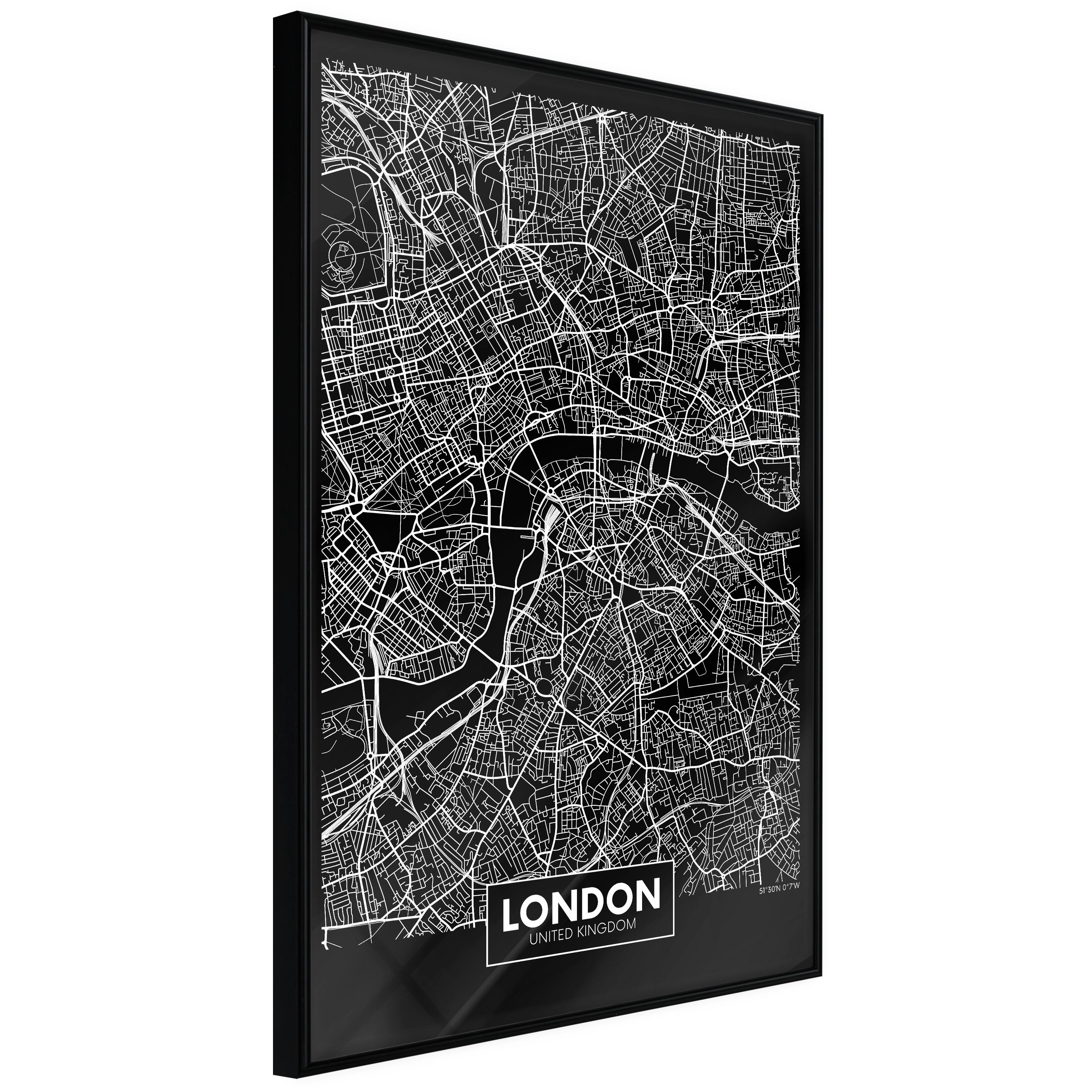 Poster Artgeist Affisch Dark Map of London
