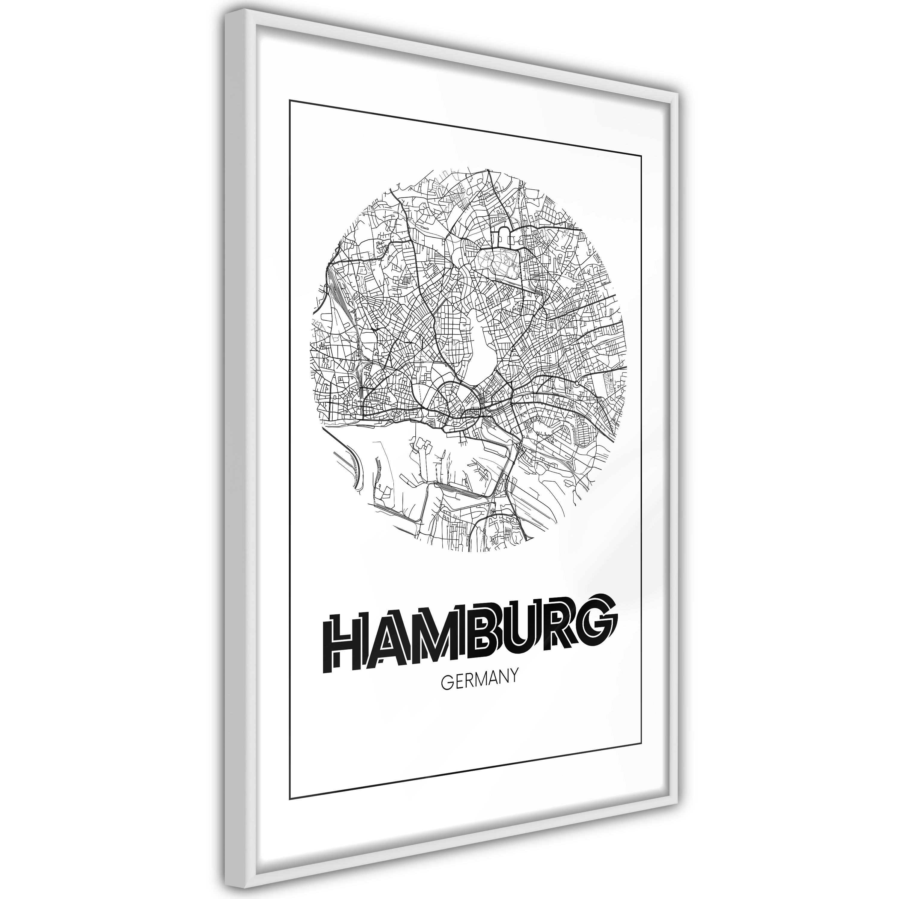 Poster Artgeist Affisch Retro Hamburg