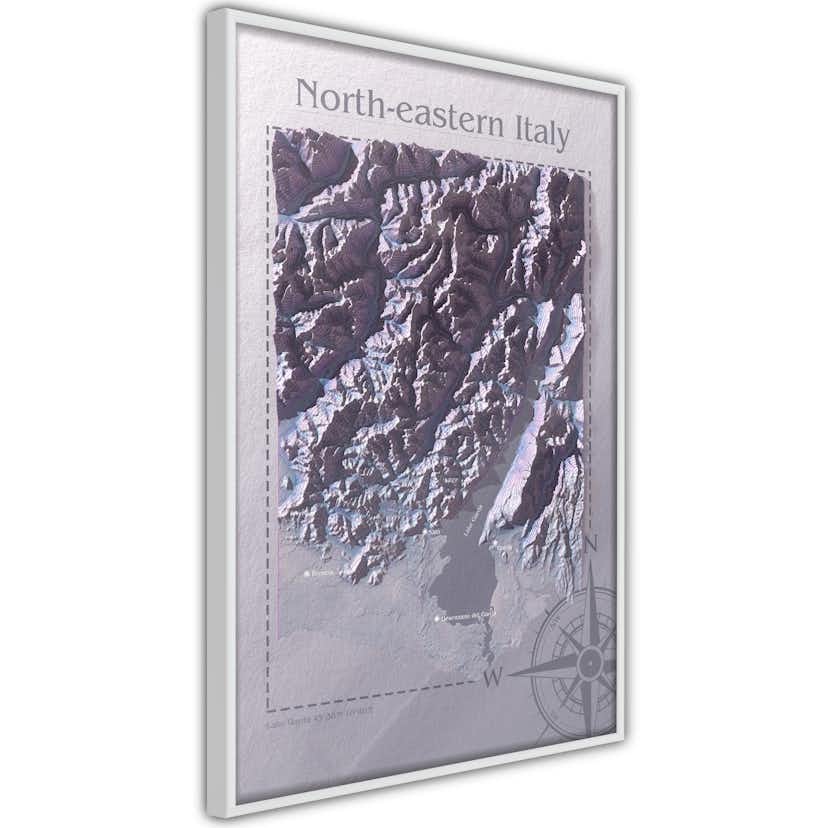 Poster Artgeist Affisch Isometric Map North-Eastern Italy