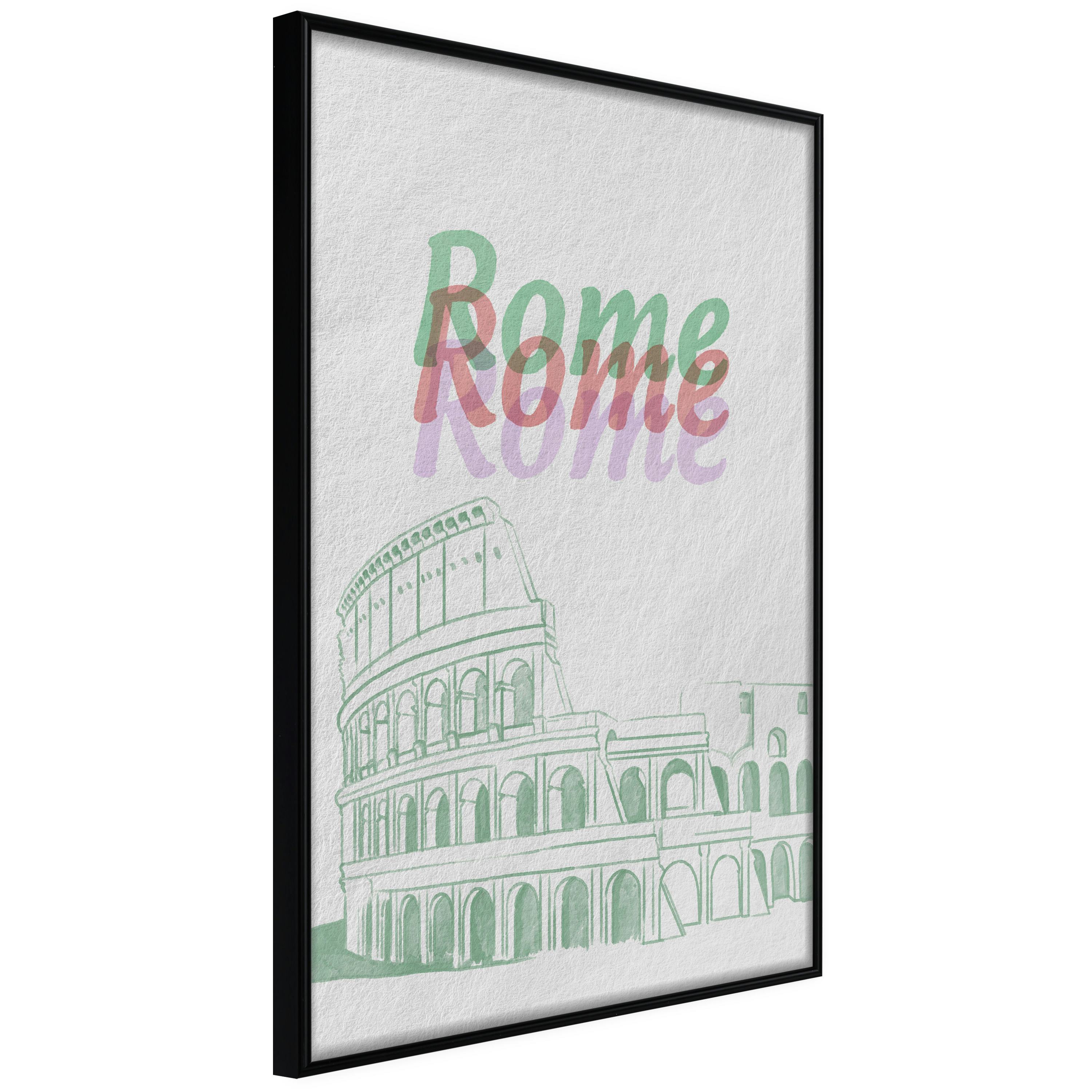 Poster Artgeist Affisch Rome in Watercolours