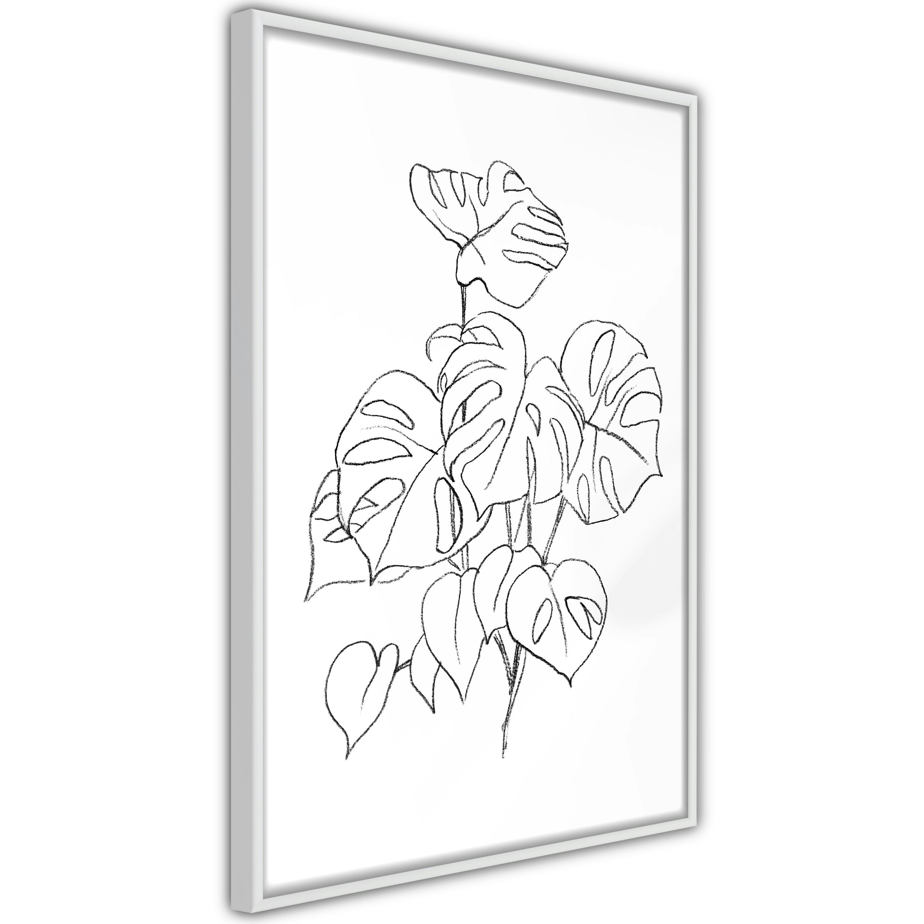 Poster Artgeist Affisch Monochrome Monstera