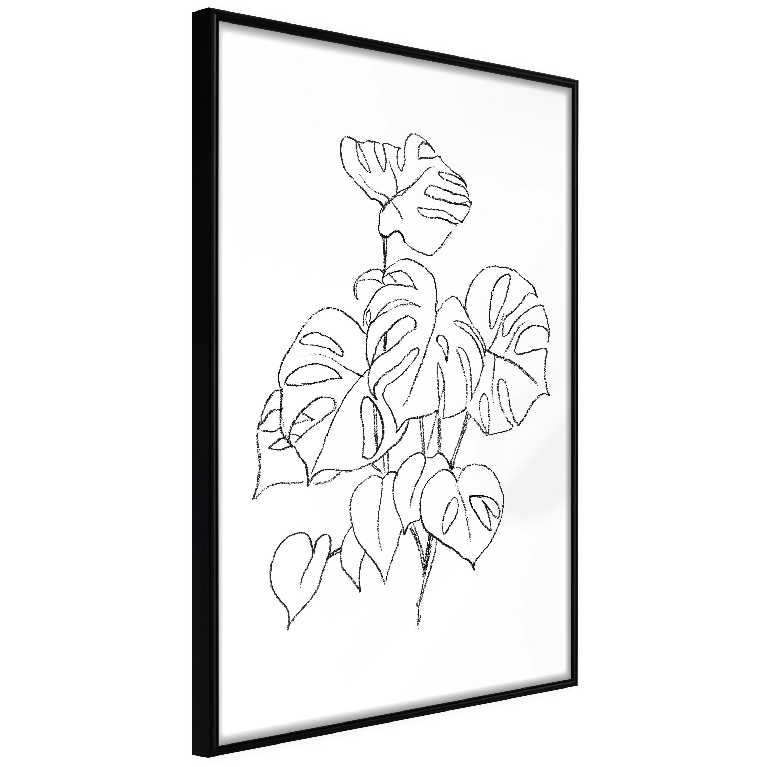 Poster Artgeist Affisch Monochrome Monstera