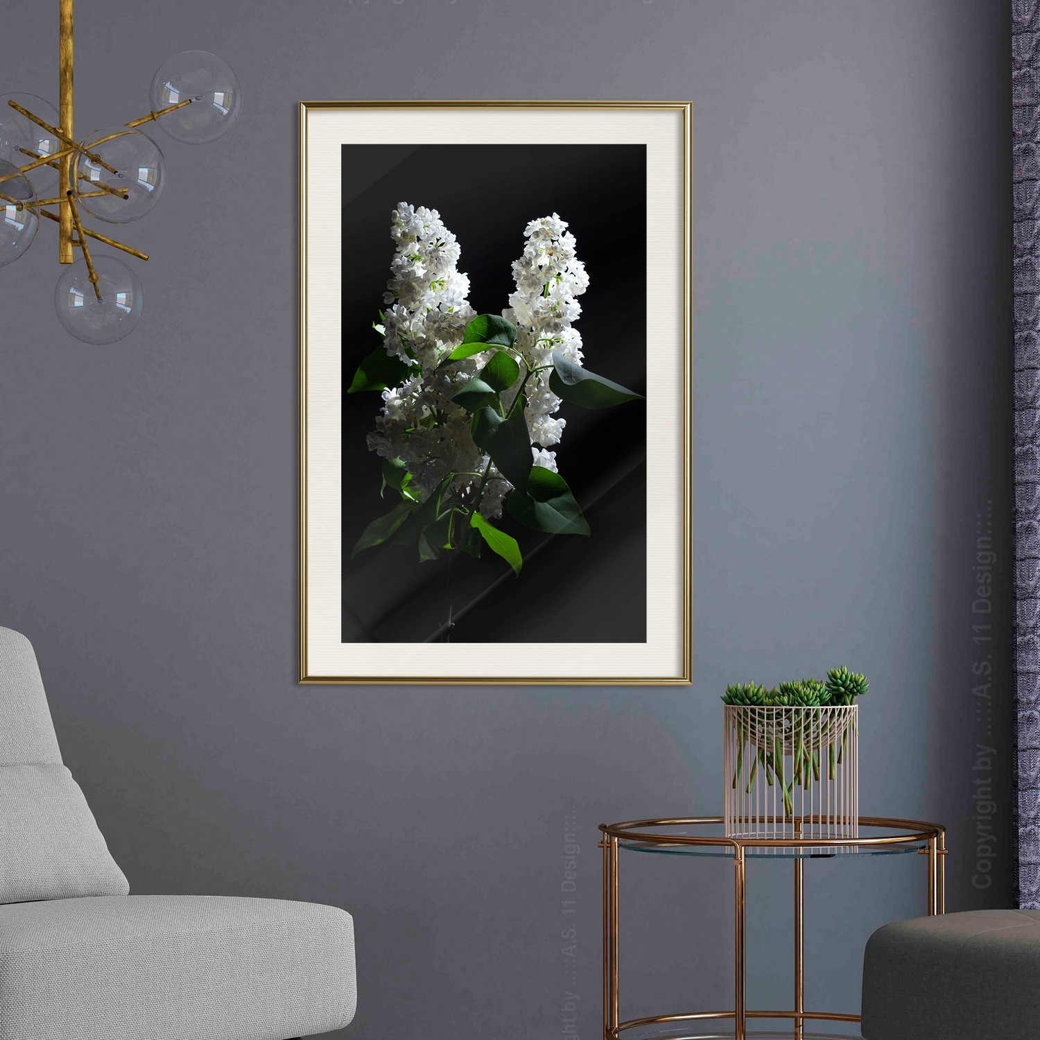 Poster Artgeist Affisch Lilacs at Night