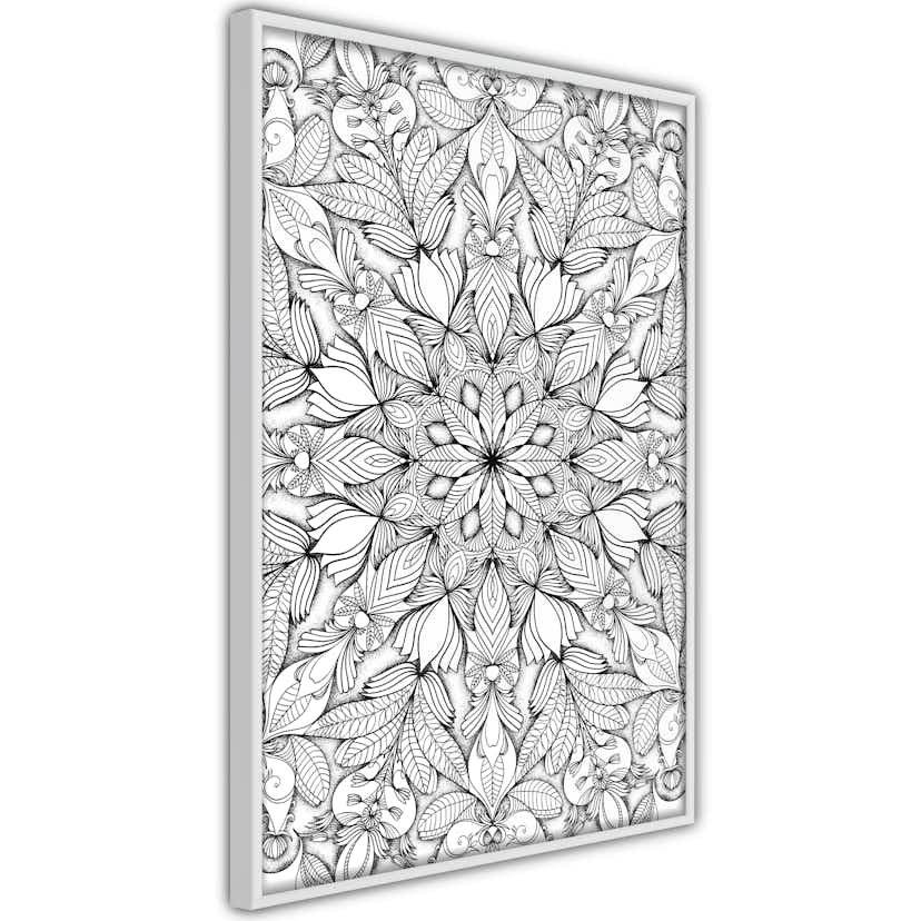 Poster Artgeist Affisch Monochrome Mandala