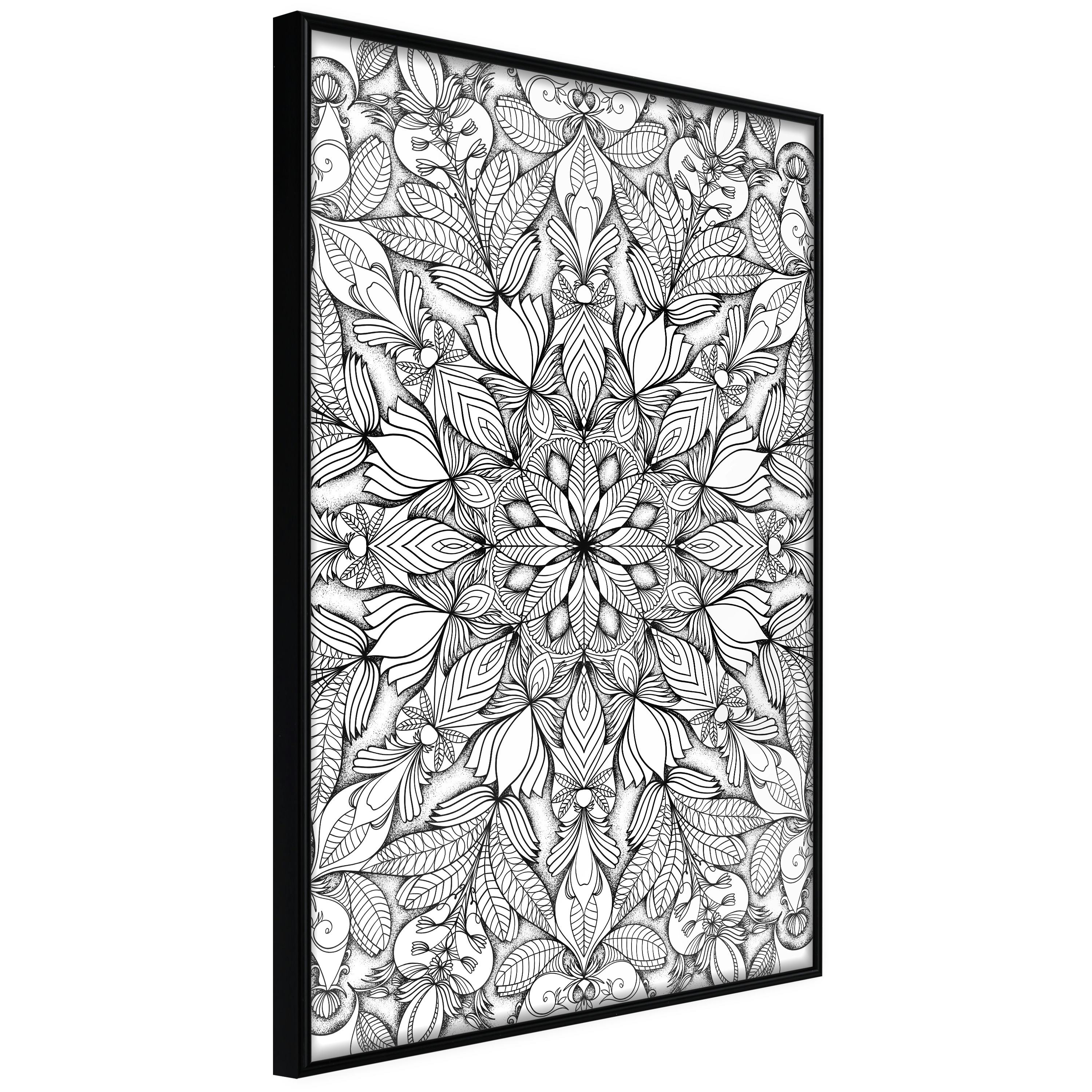 Poster Artgeist Affisch Monochrome Mandala
