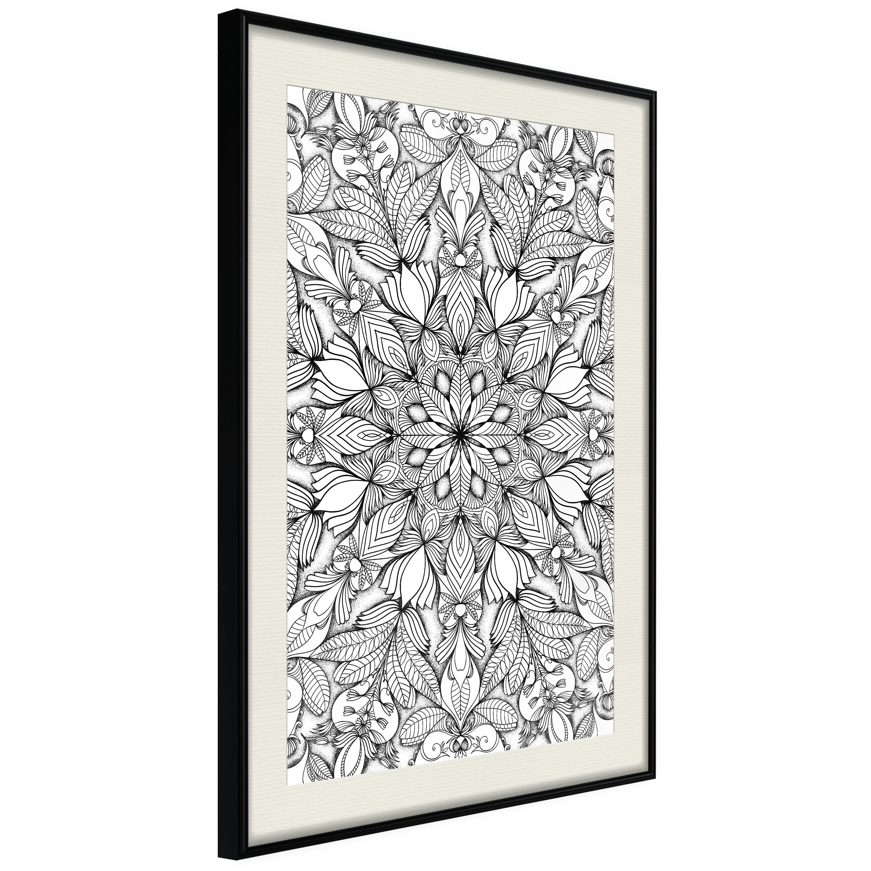 Poster Artgeist Affisch Monochrome Mandala