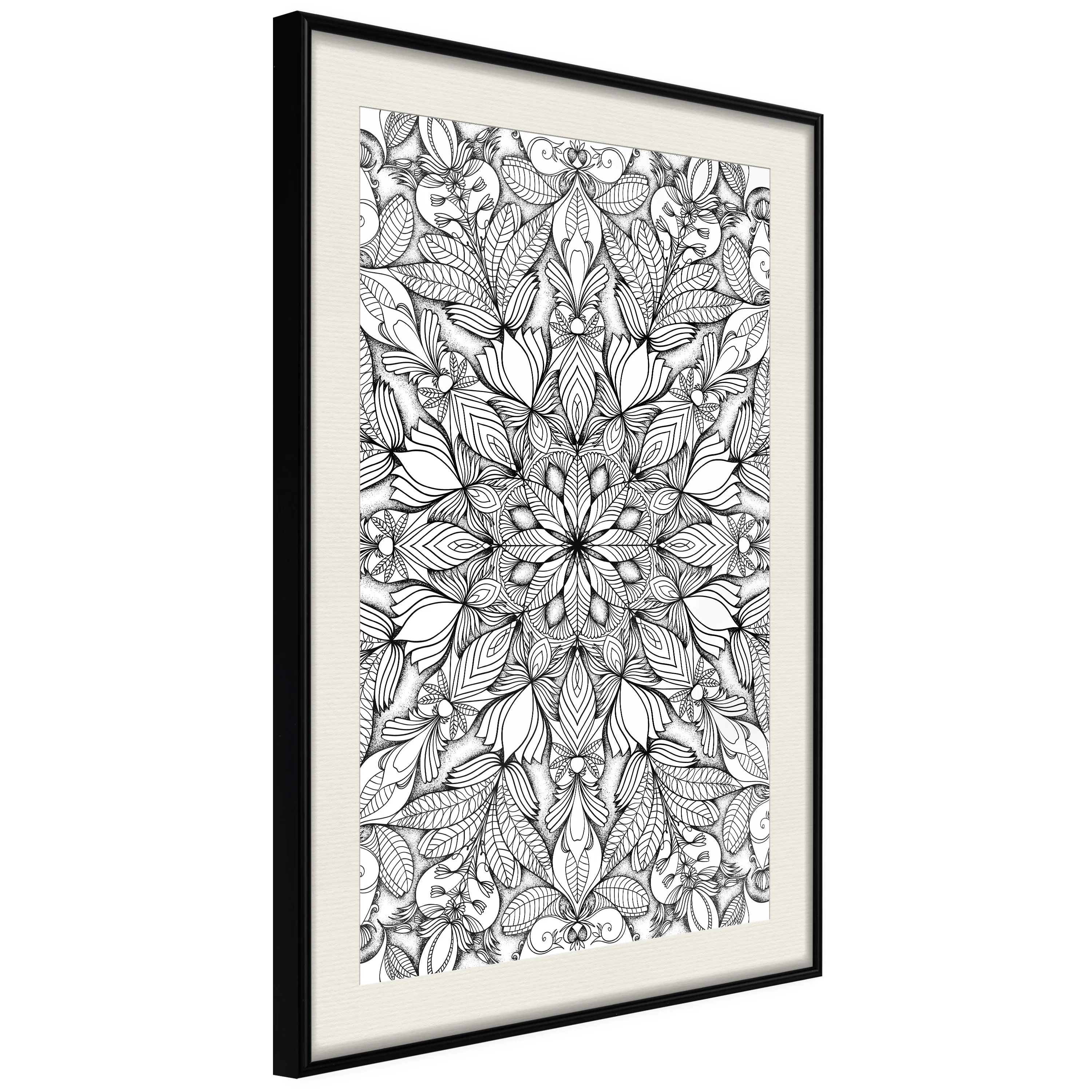 Poster Artgeist Affisch Monochrome Mandala