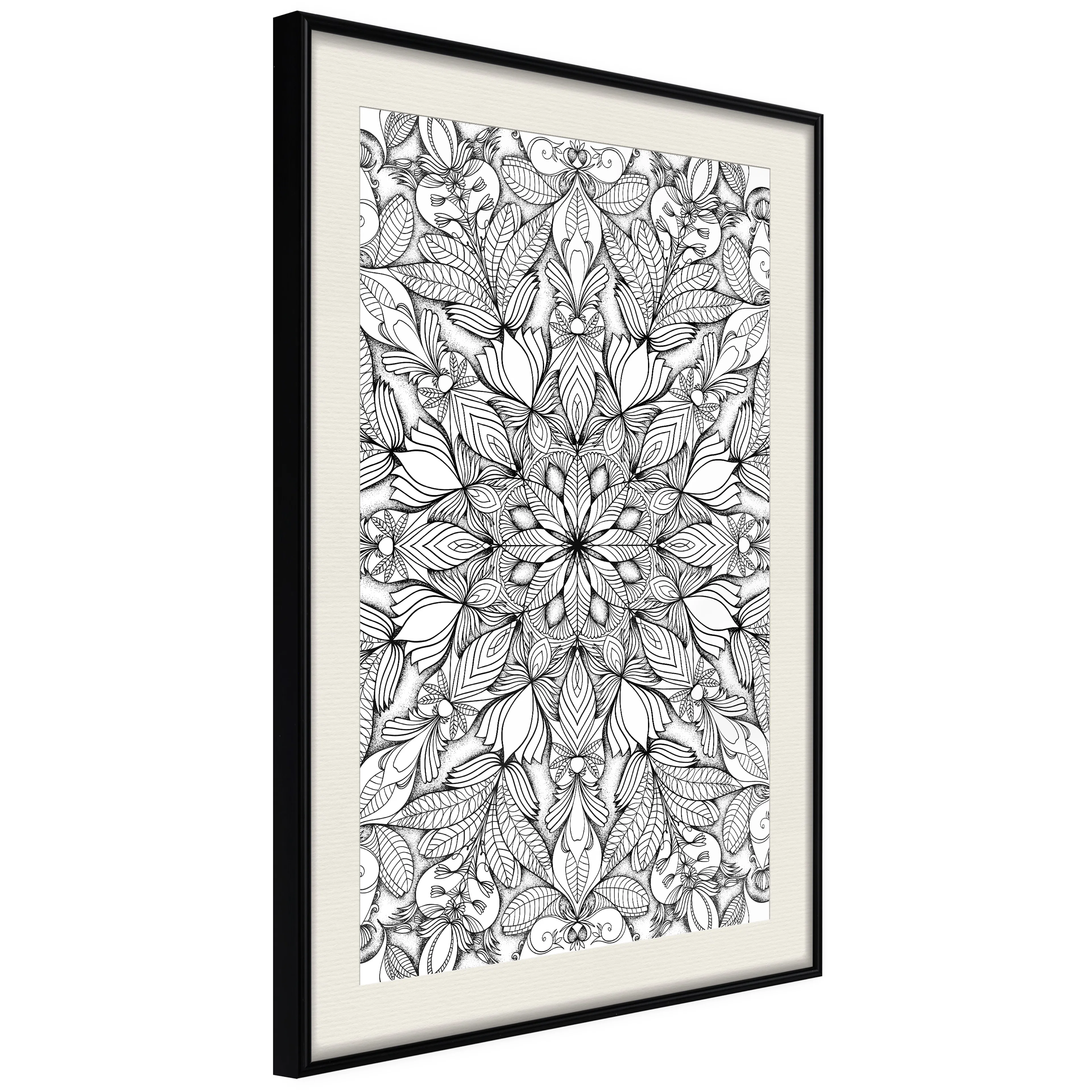 Poster Artgeist Affisch Monochrome Mandala