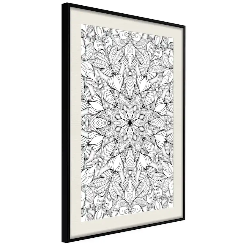 Poster Artgeist Affisch Monochrome Mandala
